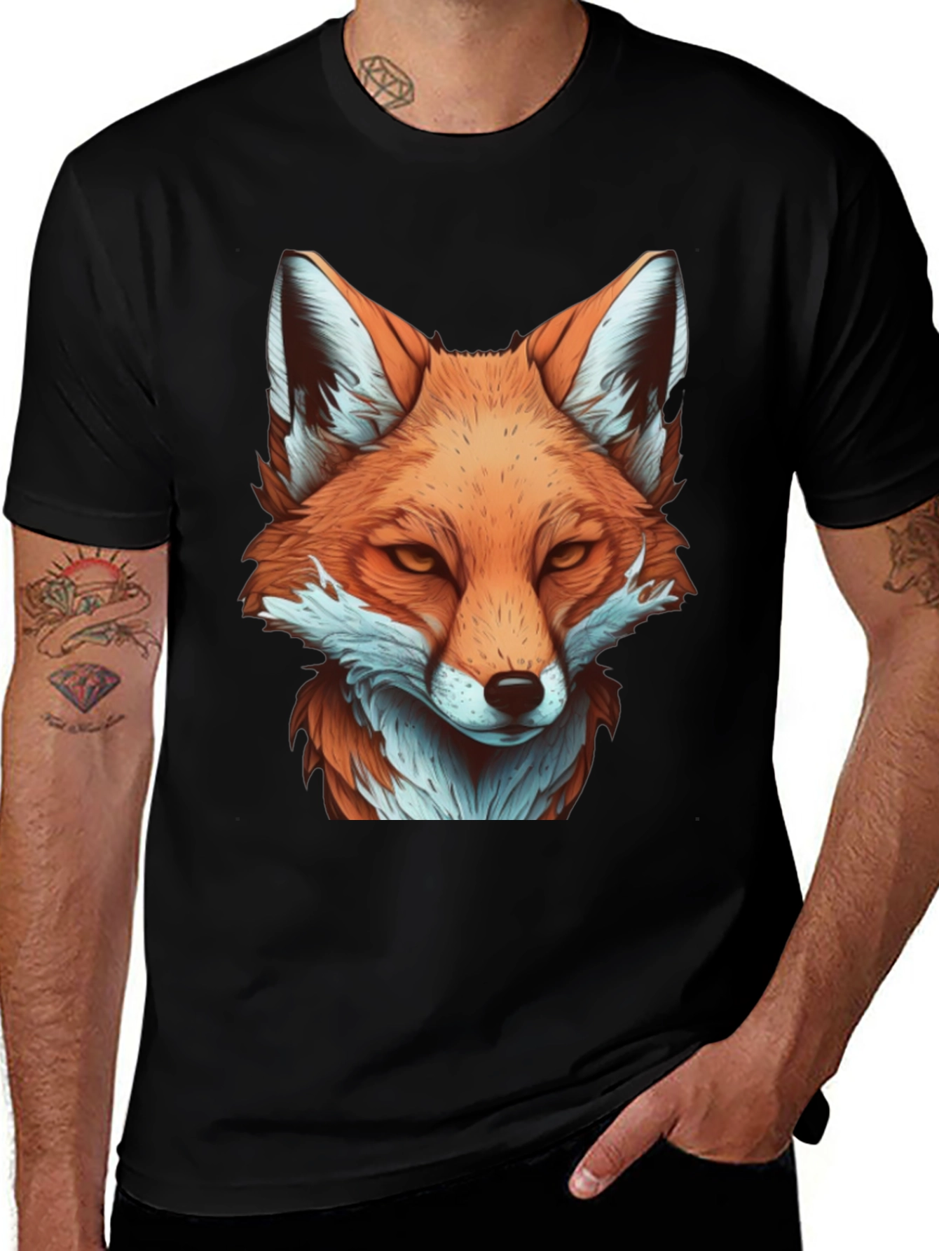 Variant 13 of Fox Graphic Tee - Men's Black T-Shirt