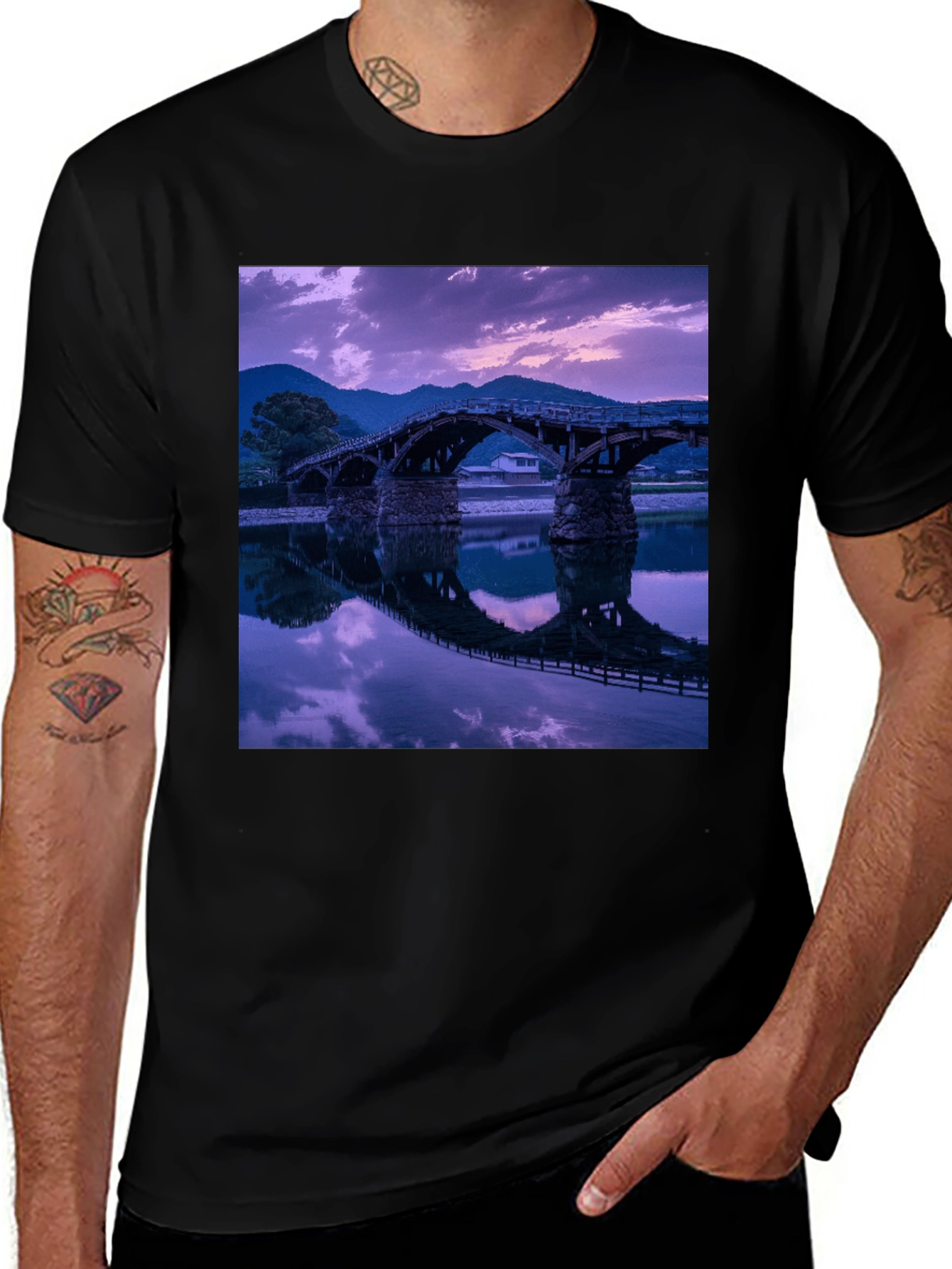 Variant 10 of Bridge Reflection Graphic Tee