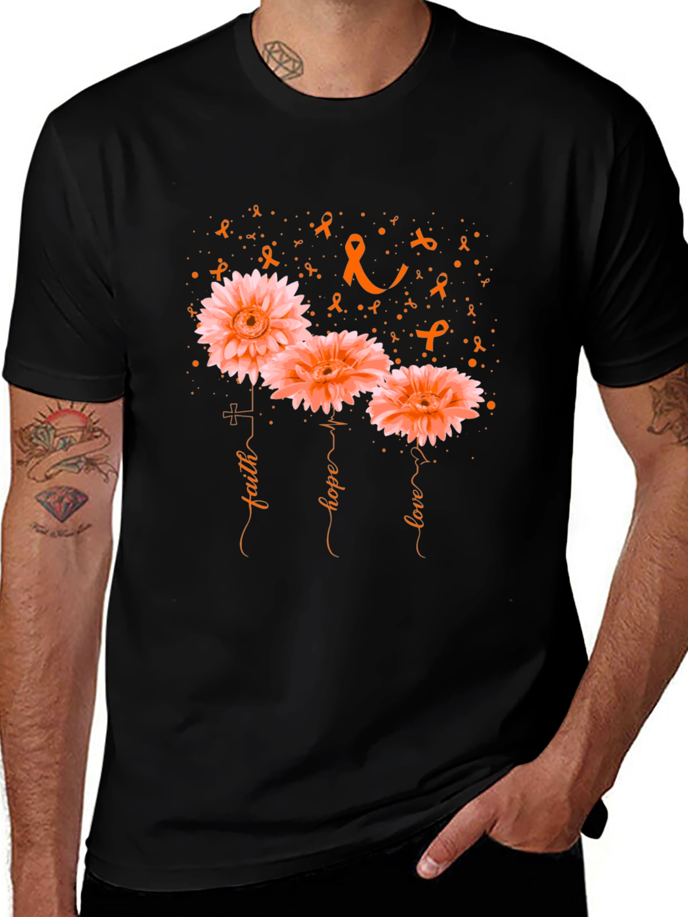 Variant 5 of Faith Hope Love Flower Awareness Graphic T-Shirt