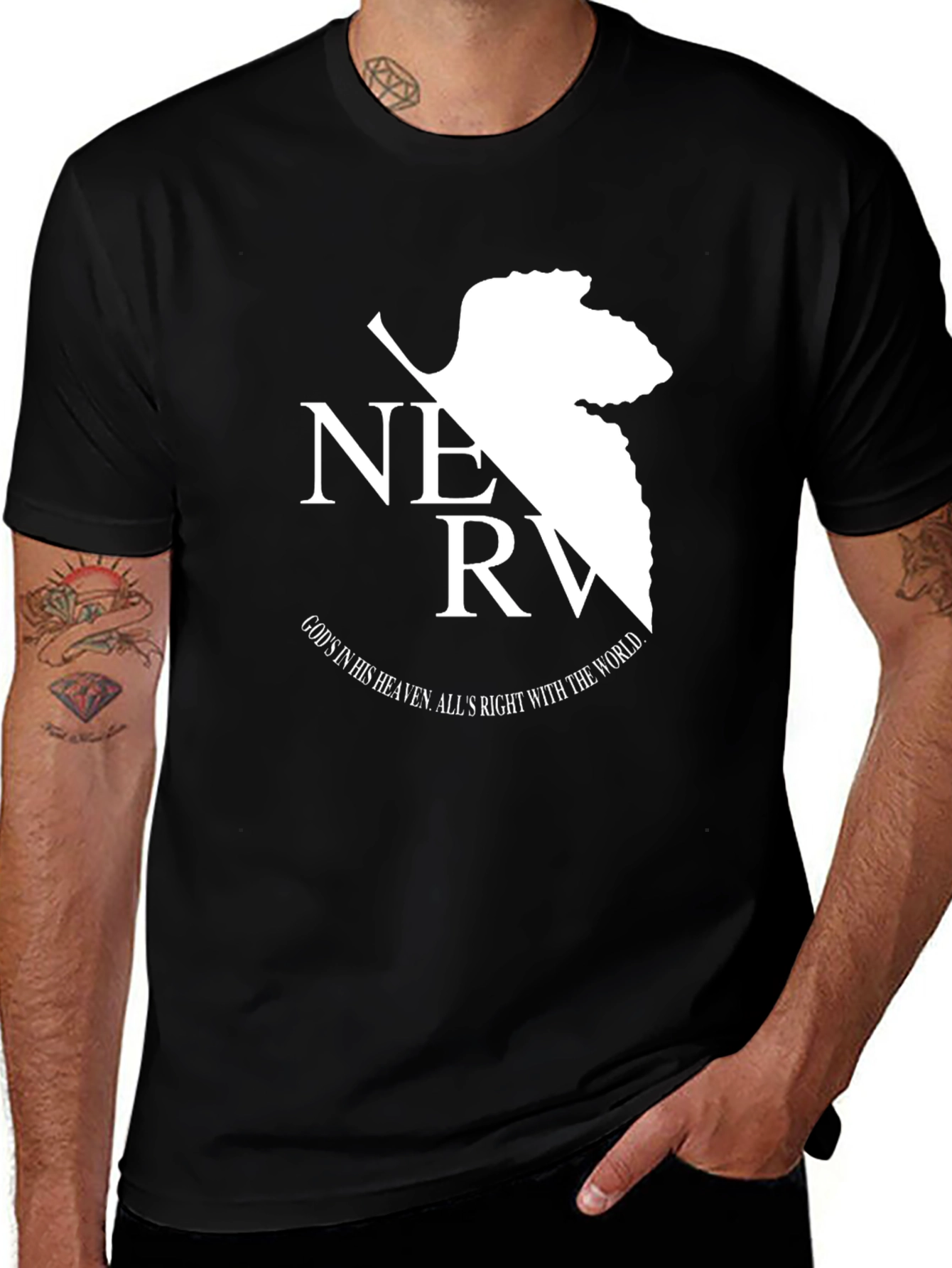 NERV Evangelion T-Shirt - Black Anime Tee
