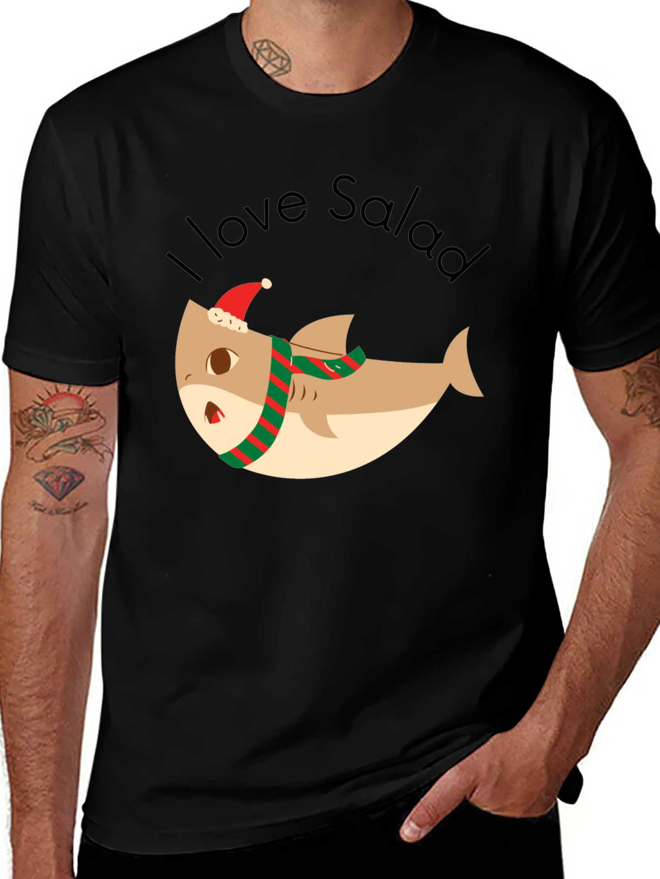 Variant 22 of Funny Shark I Love Salad Christmas T-Shirt