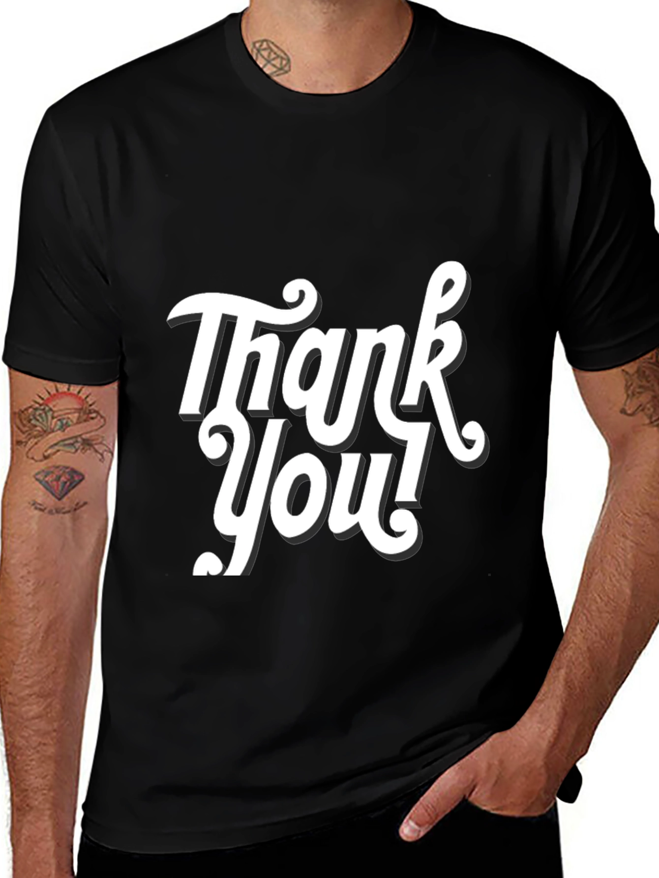 Variant 16 of Thank You Graphic Print Tee - Modern Casual Comfort