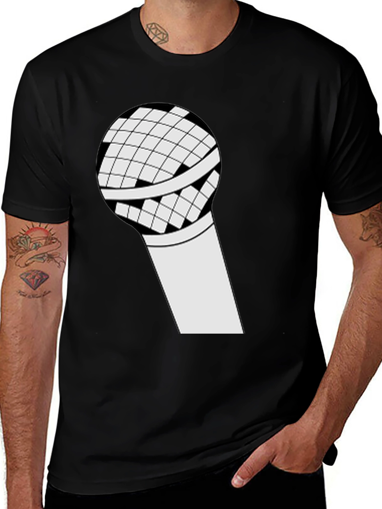 Variant 6 of Microphone Graphic T-Shirt - Black
