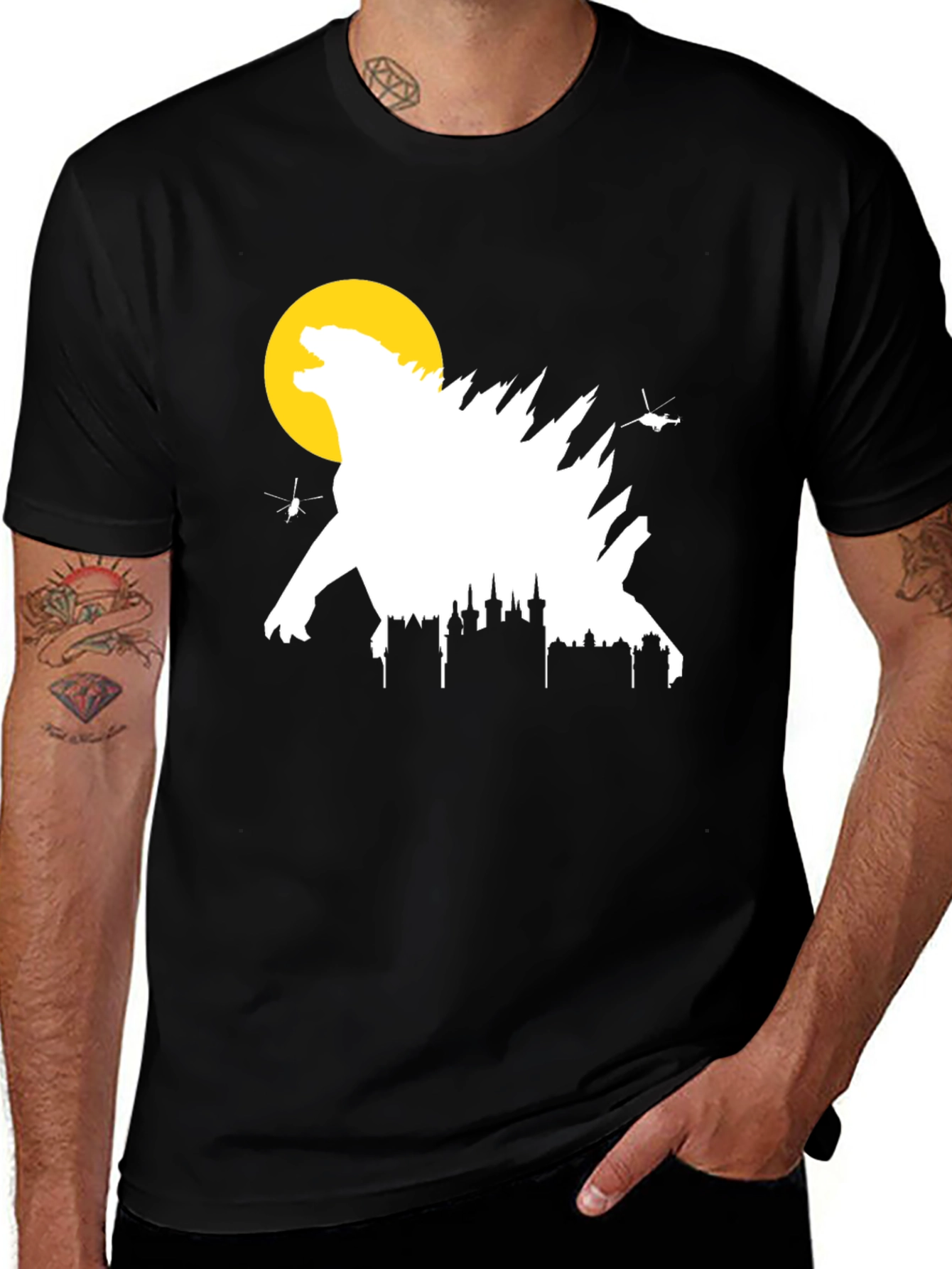 Godzilla Cityscape T-Shirt - Black