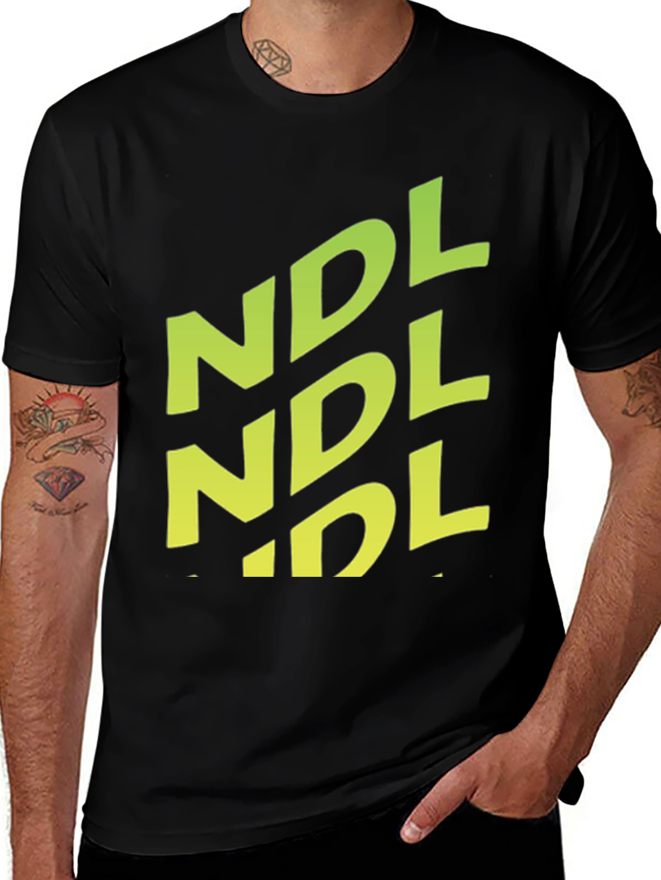 NDL Graphic Print Black T-Shirt - Casual Style