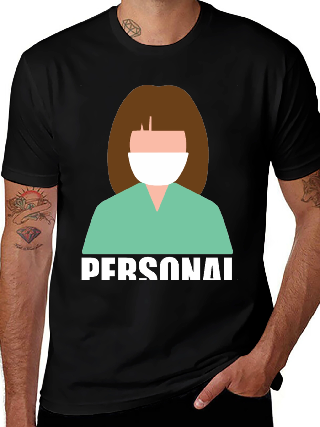 Variant 27 of Essential Worker Graphic Tee - Unisex Black T-Shirt