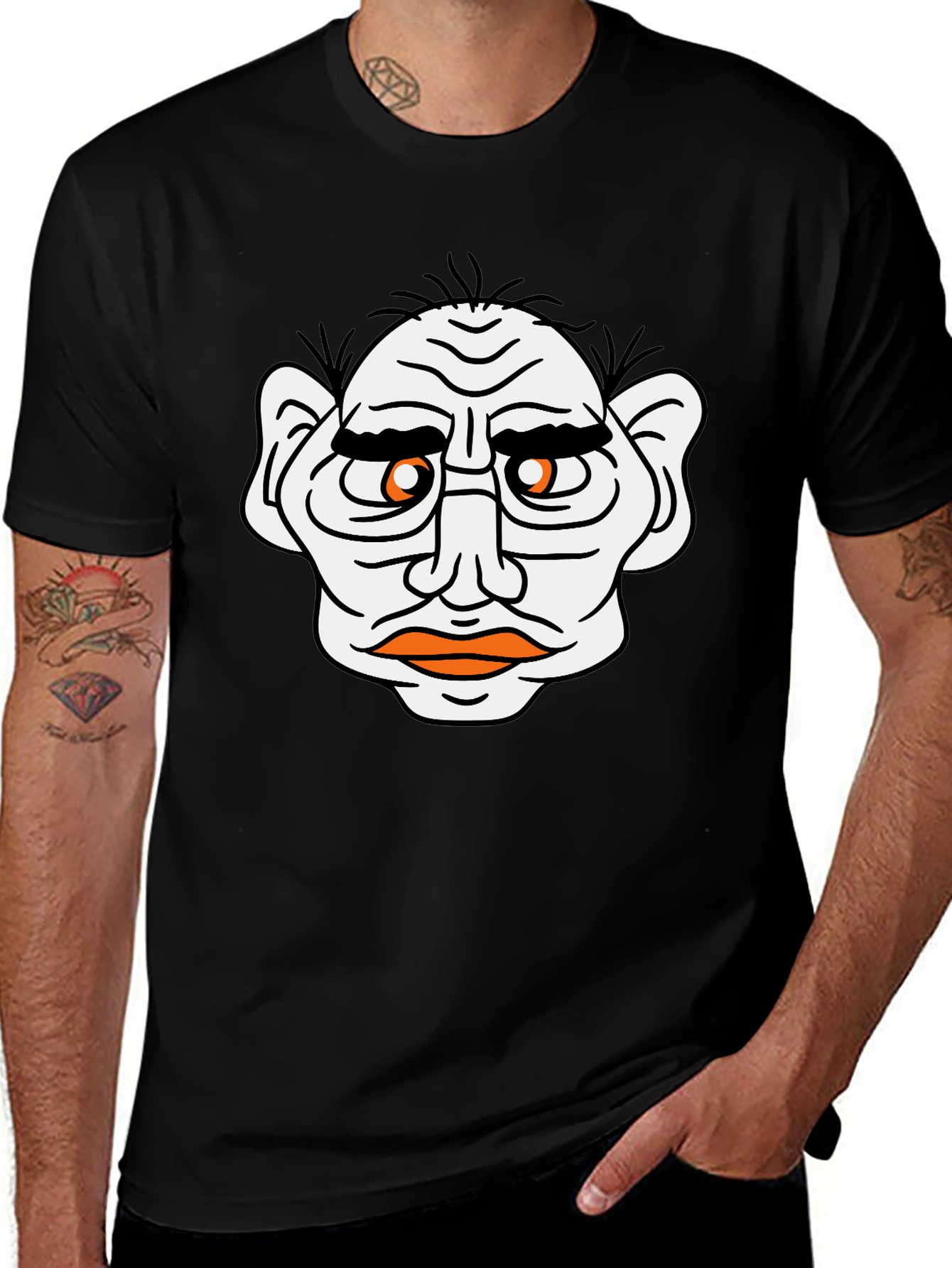 Variant 30 of Unique Graphic Tee - Creepy Face Design
