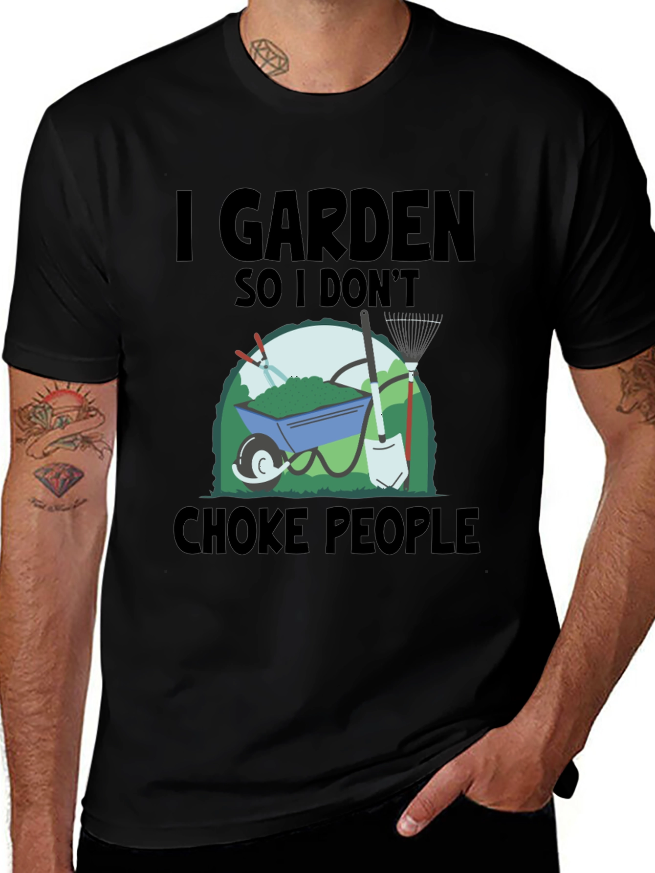 Variant 6 of I Garden So I Don't Choke People T-Shirt
