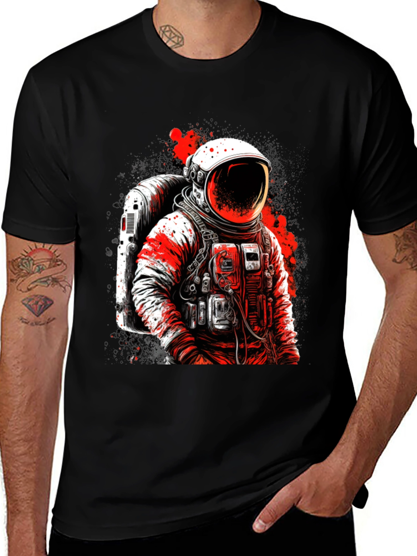 Variant 24 of Astronaut Graphic Black T-Shirt