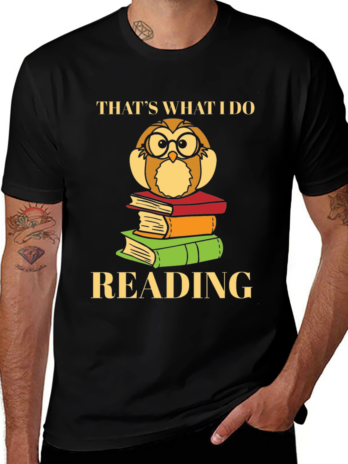 Variant 24 of Owl Reading T-Shirt - Book Lover Tee