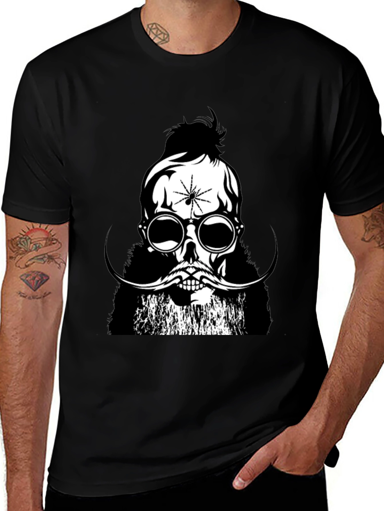 Skull & Spider Graphic Tee - Black