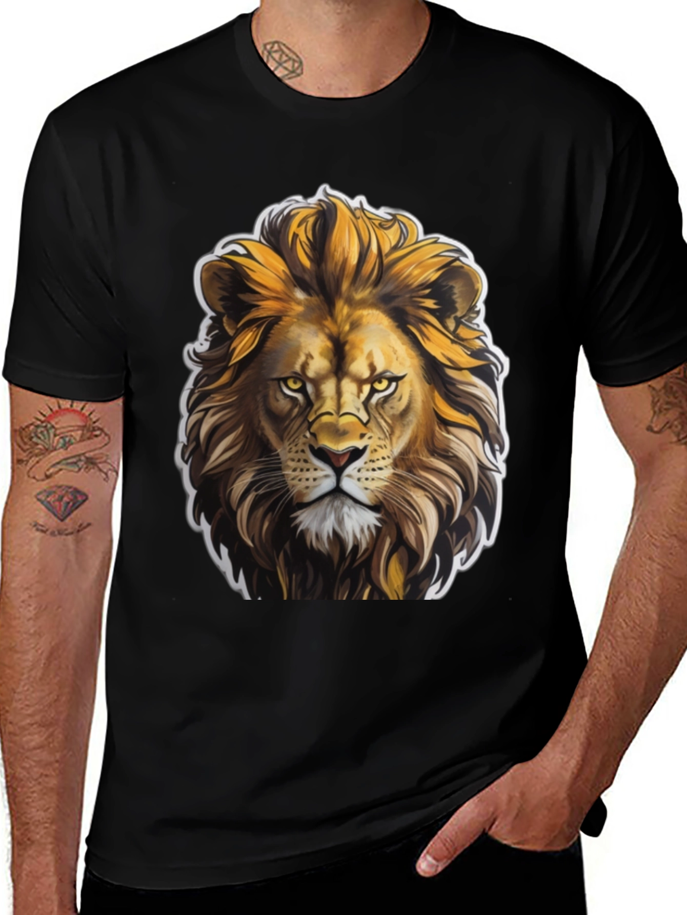 Variant 18 of Lion King Graphic Tee - Black Cotton T-Shirt