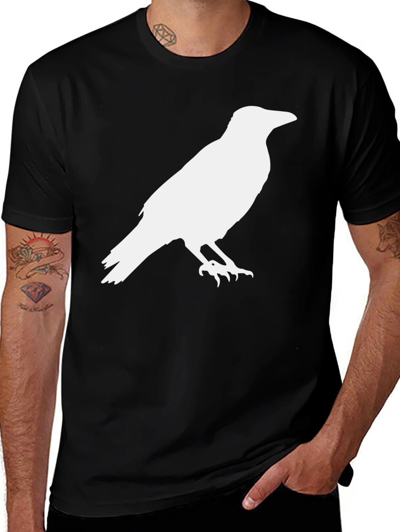 Variant 5 of Raven Silhouette Black T-Shirt