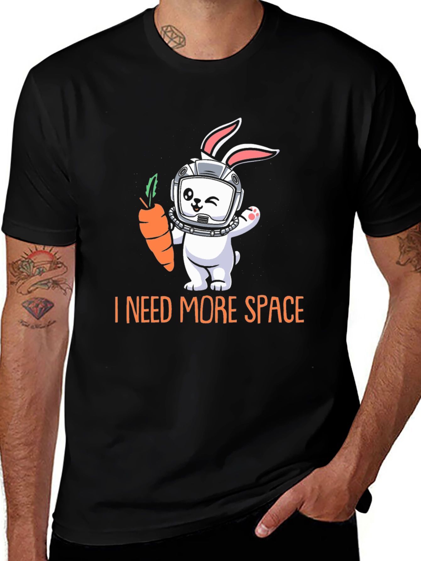 Variant 3 of I Need More Space Rabbit Astronaut T-Shirt