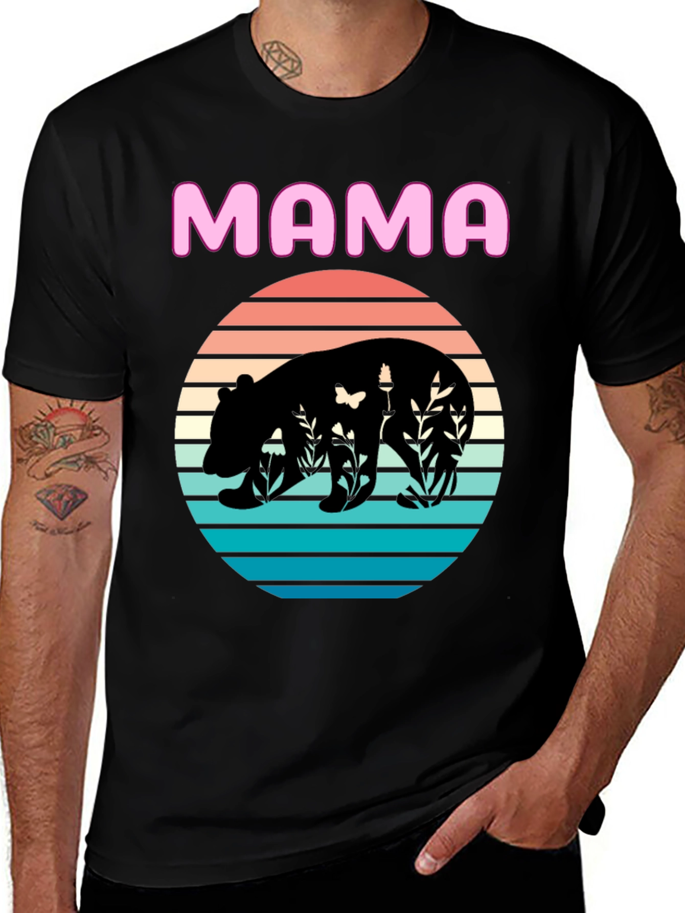 Variant 9 of Mama Bear Graphic Tee - Nature Silhouette