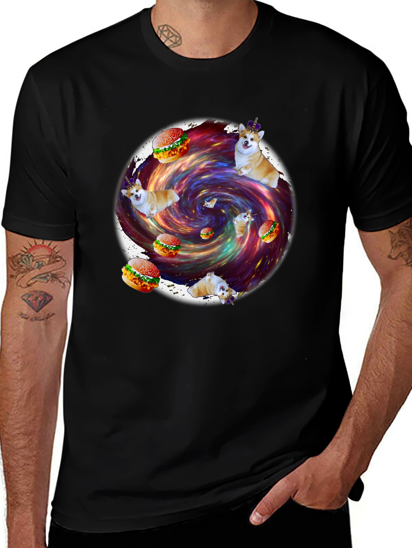Variant 21 of Cosmic Corgi Burger T-Shirt