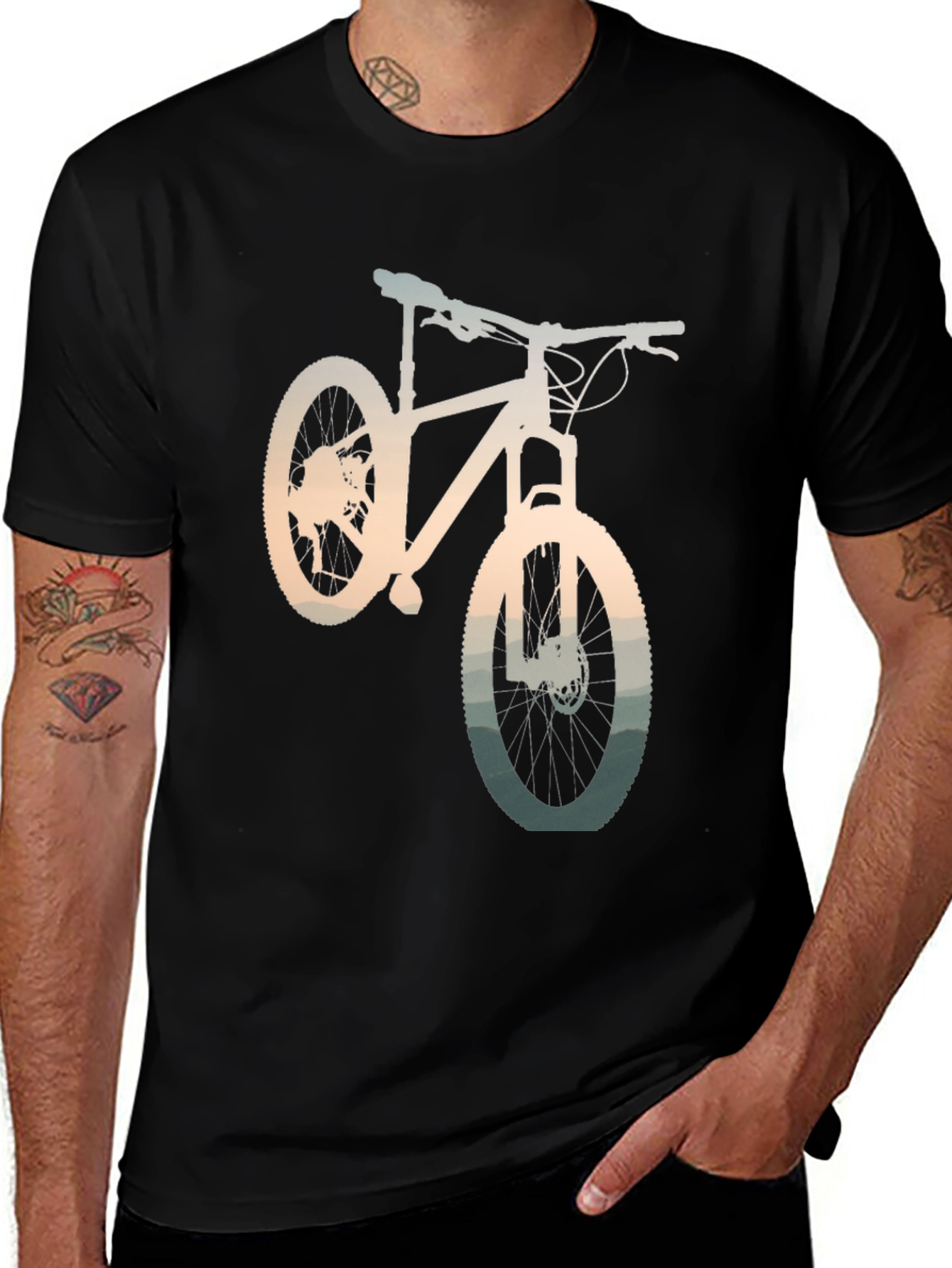 Mountain Bike T-Shirt - Black Graphic Tee