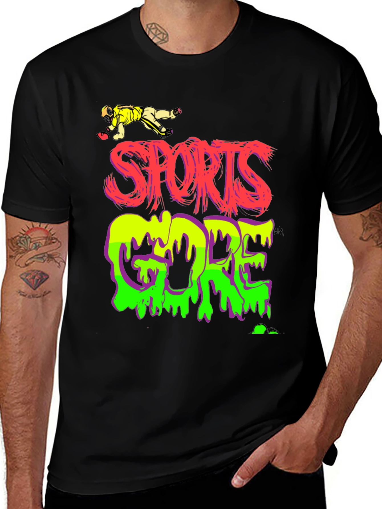 Sports Gore Graphic Print Black T-Shirt