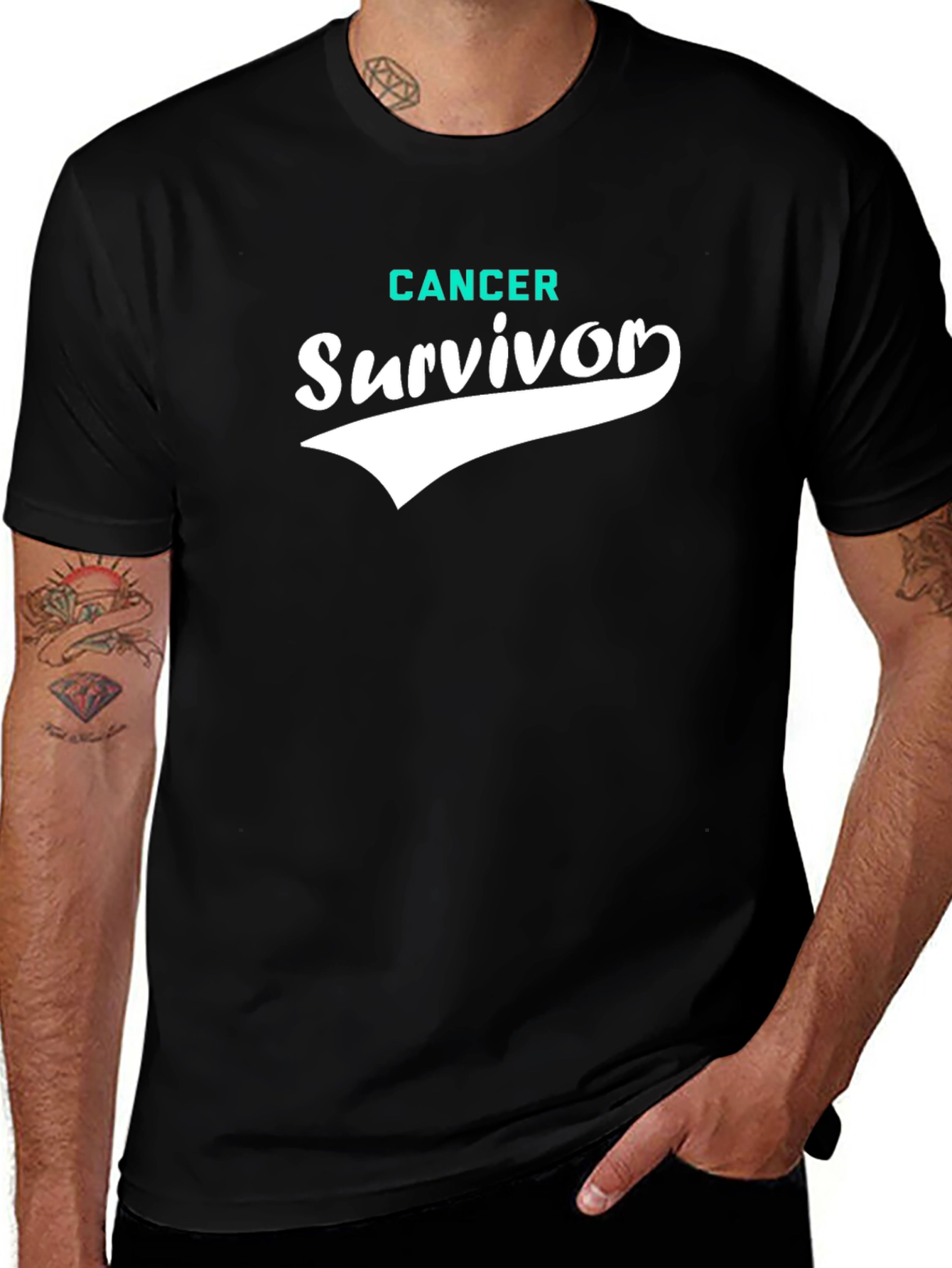 Variant 10 of Cancer Survivor Graphic Tee - Black