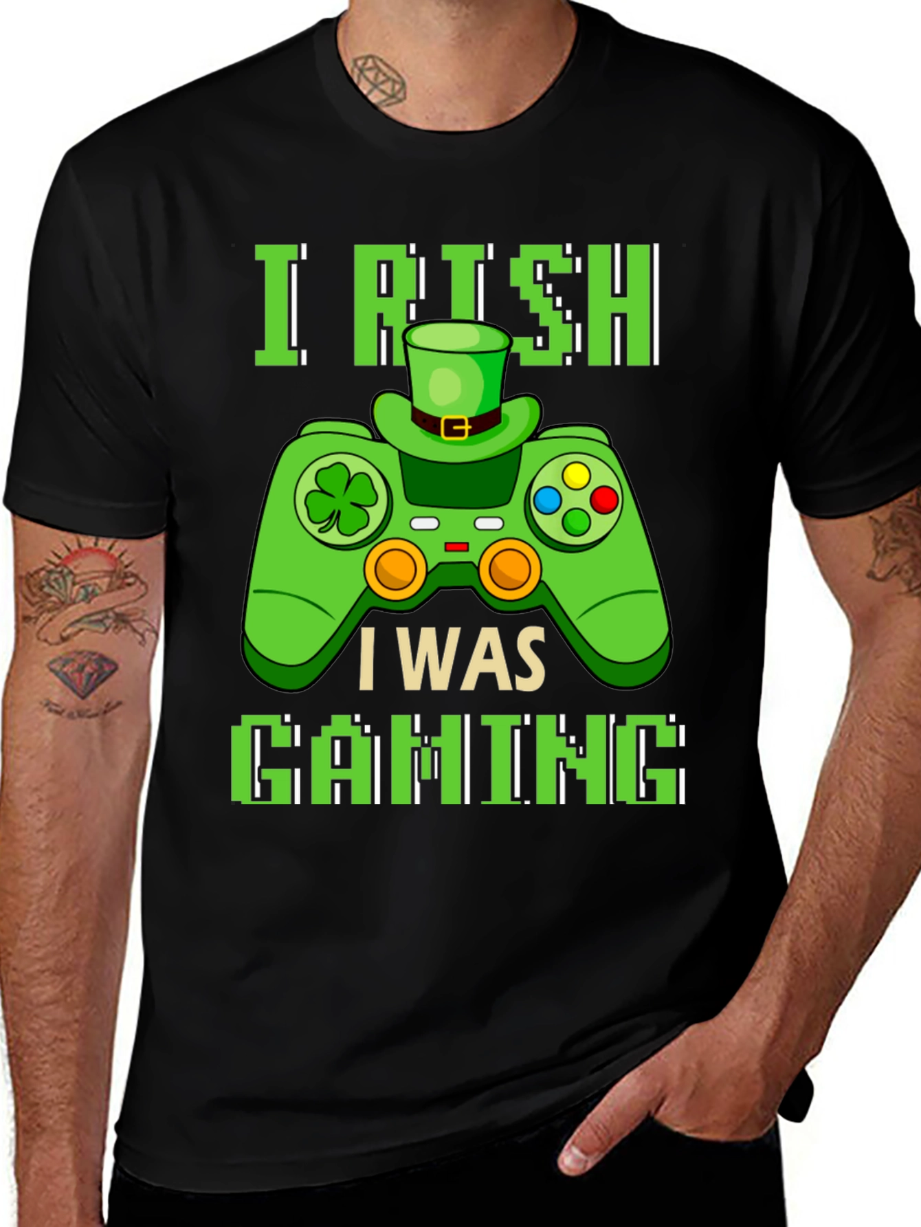 Variant 28 of I Irish Gaming T-Shirt - St. Patrick's Day Gamer Tee