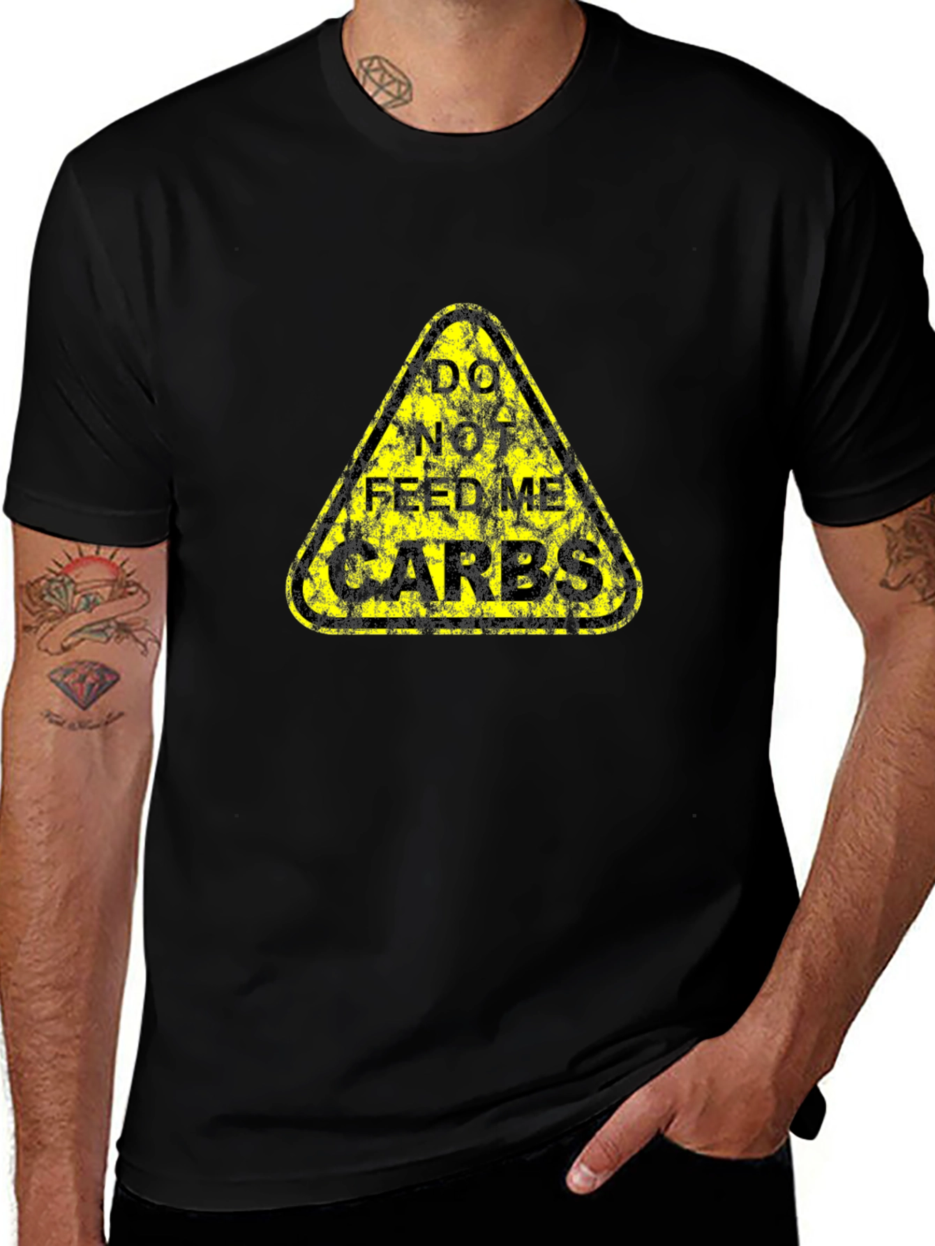 Variant 15 of Do Not Feed Me Carbs Graphic Tee - Black