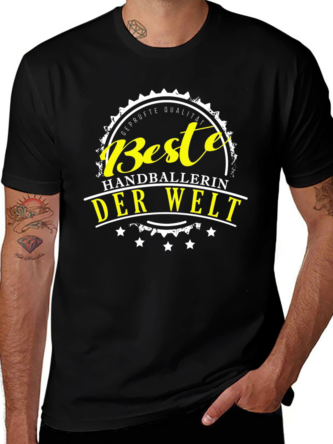 Variant 5 of Best Handballerin Der Welt T-Shirt - Black Graphic Tee