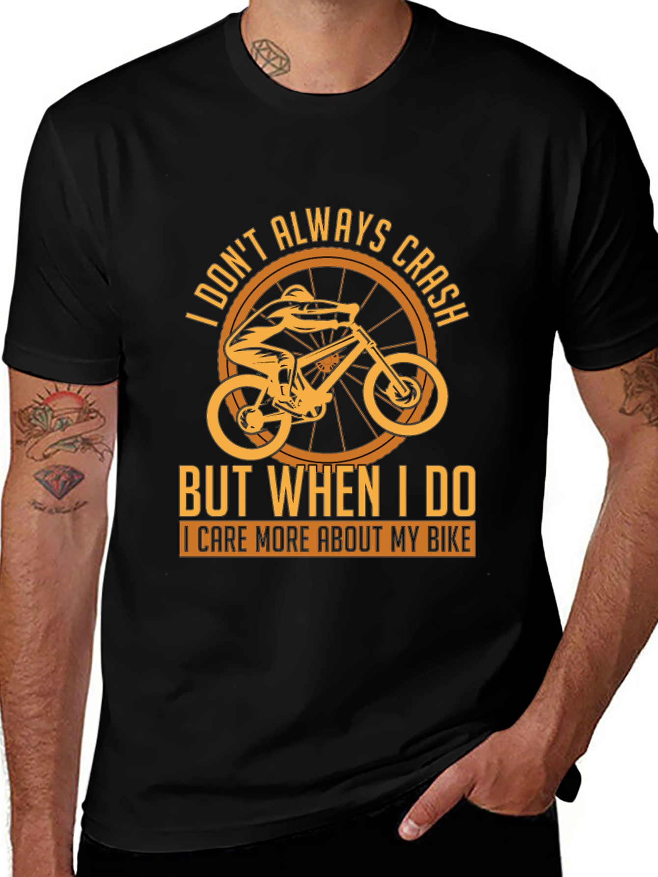 Black I Care More About My Bike T-Shirt main image