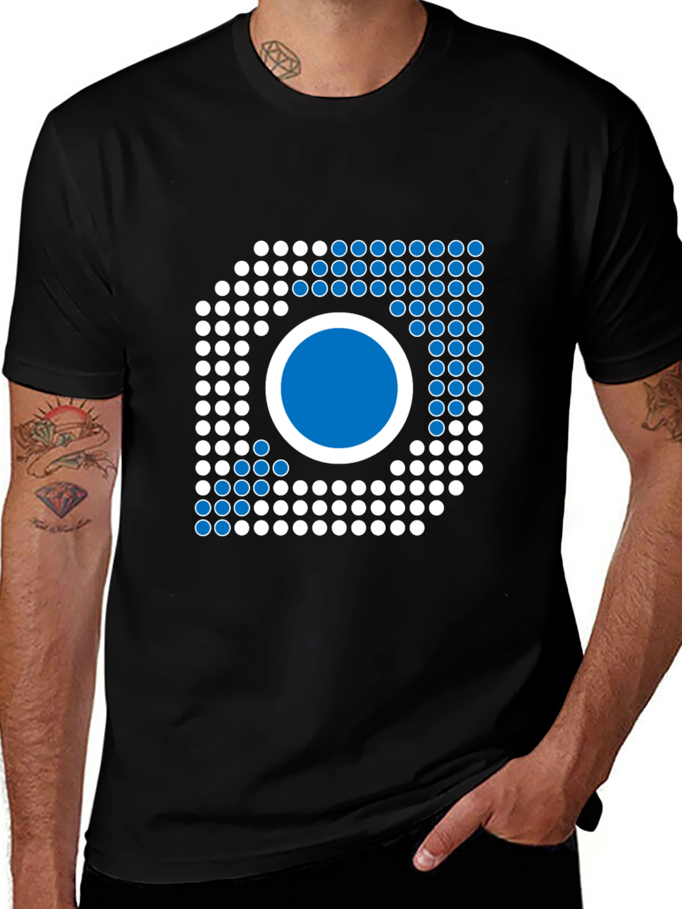 Variant 7 of Abstract Circle Graphic Black T-Shirt