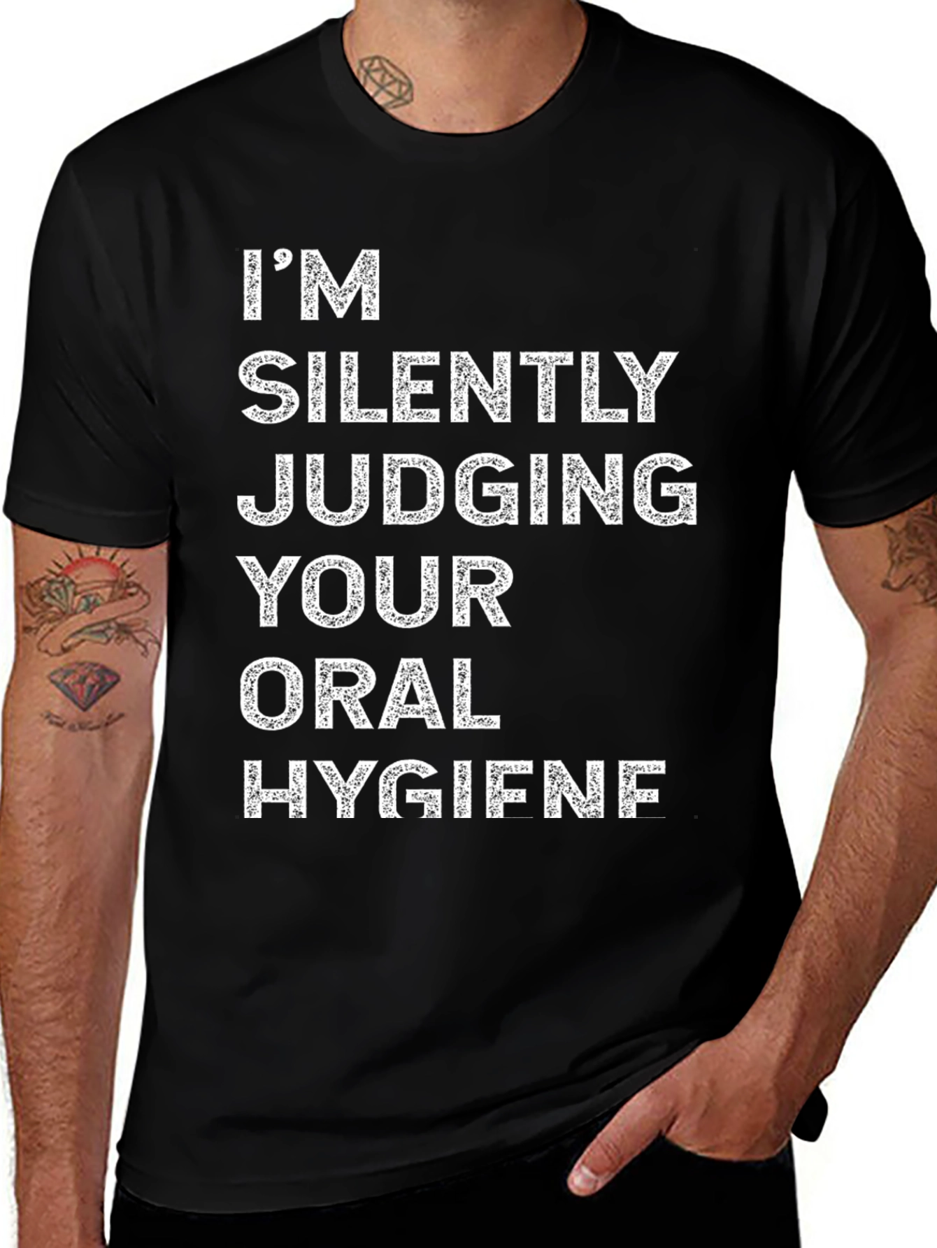 Variant 4 of Oral Hygiene Humor Tee - I'm Silently Judging T-Shirt