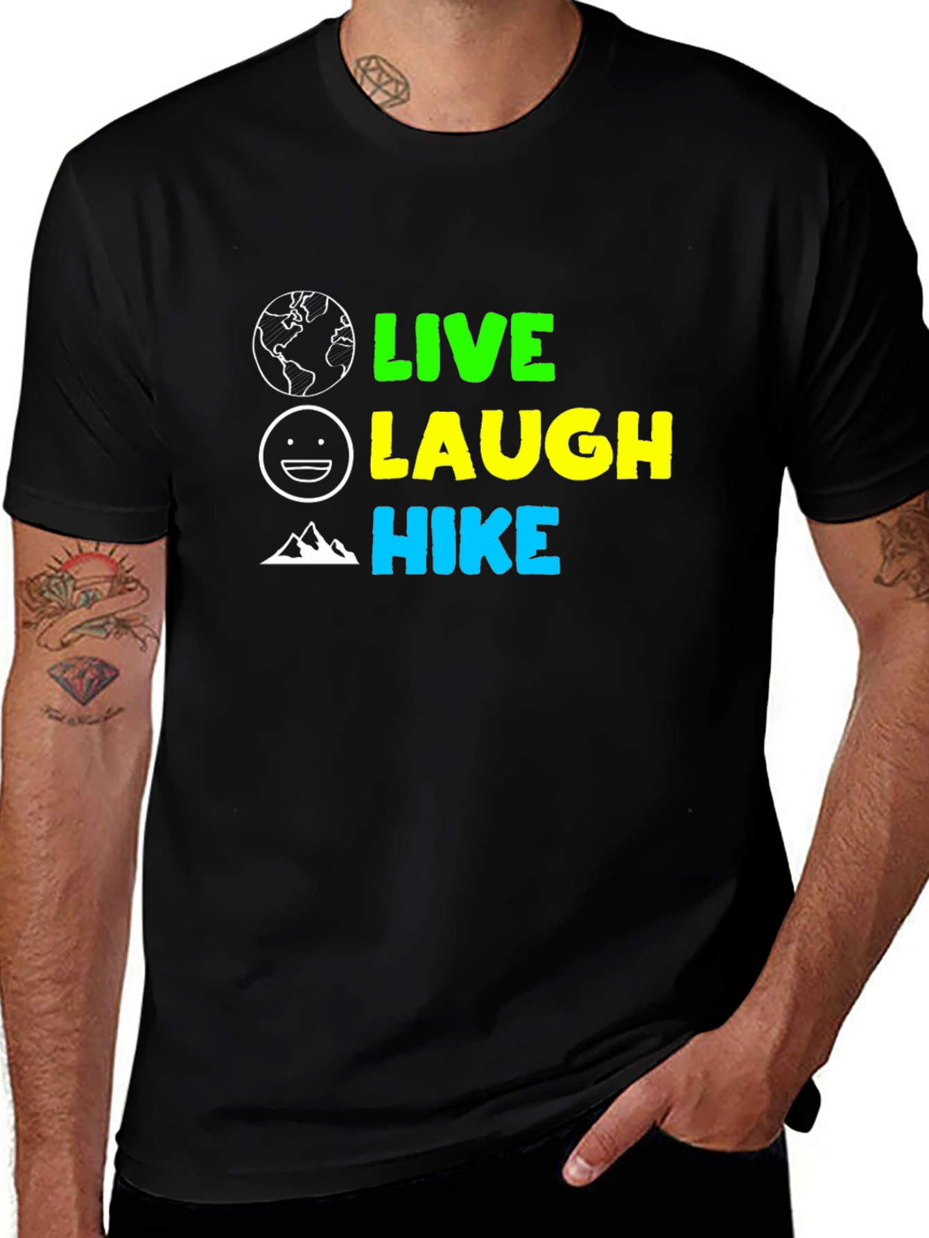 Variant 22 of Live Laugh Hike Graphic T-Shirt - Adventure Ready Tee