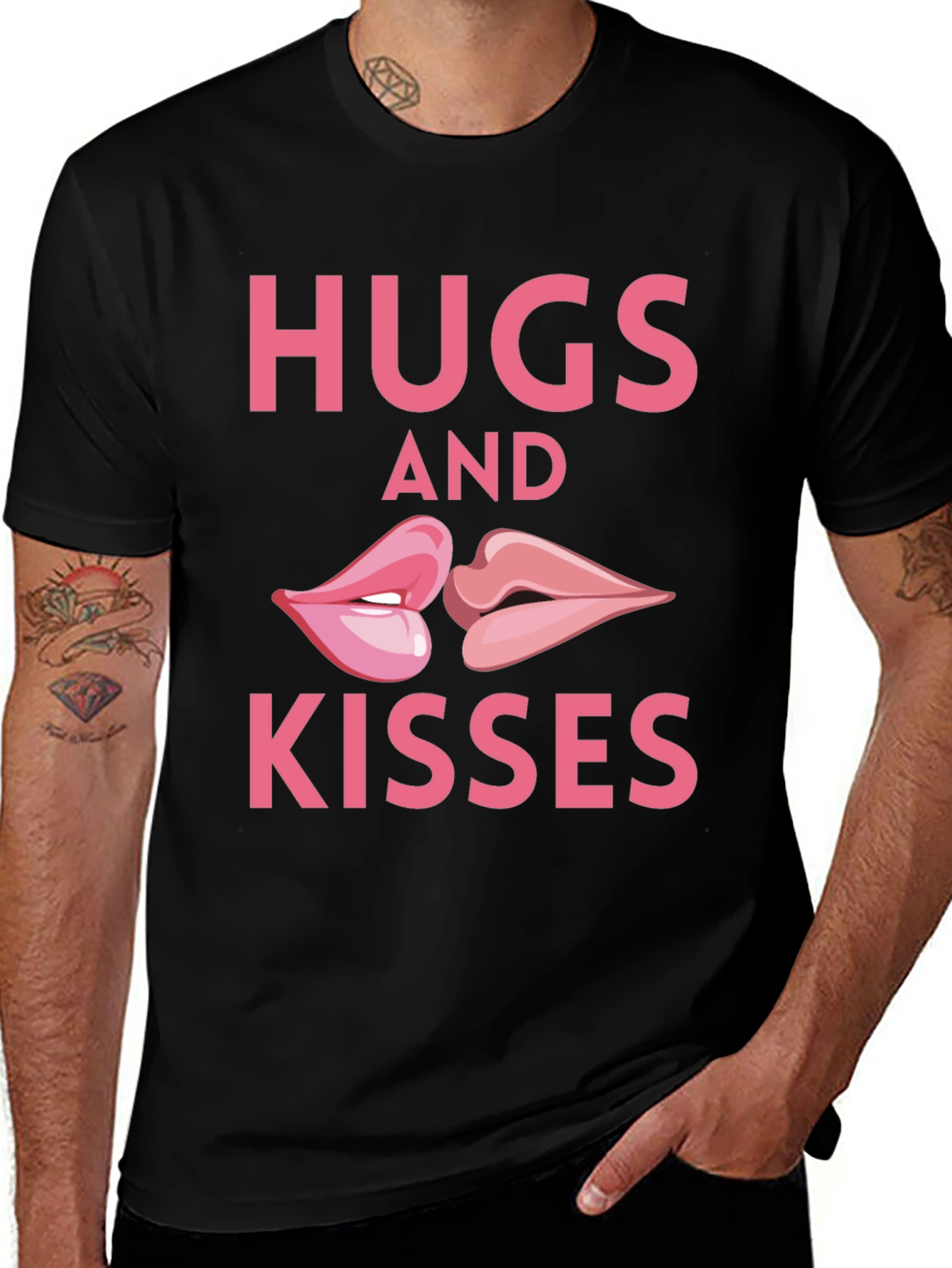 Hugs & Kisses Graphic T-Shirt - Black