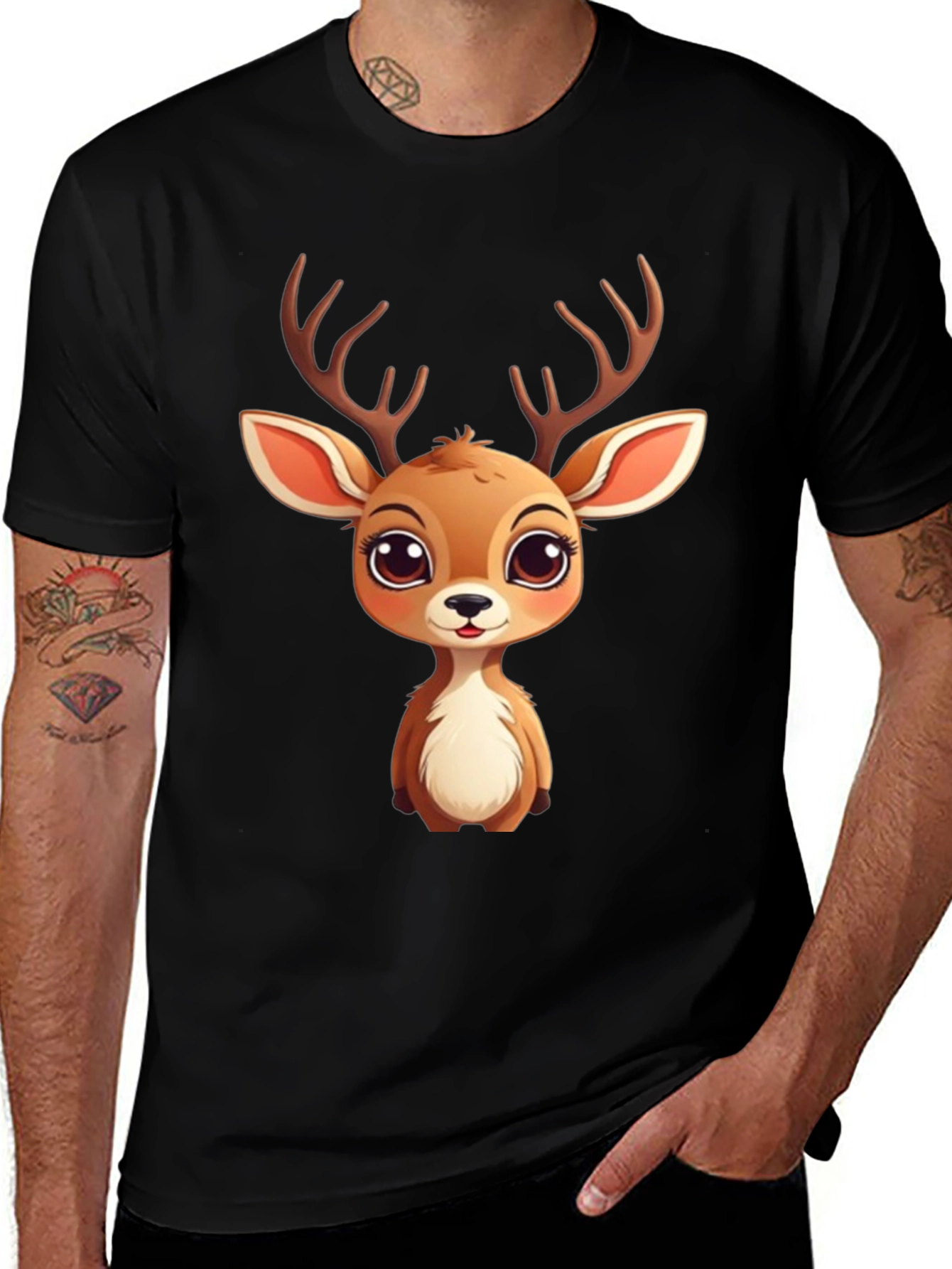 Variant 30 of Cute Cartoon Deer Graphic Tee