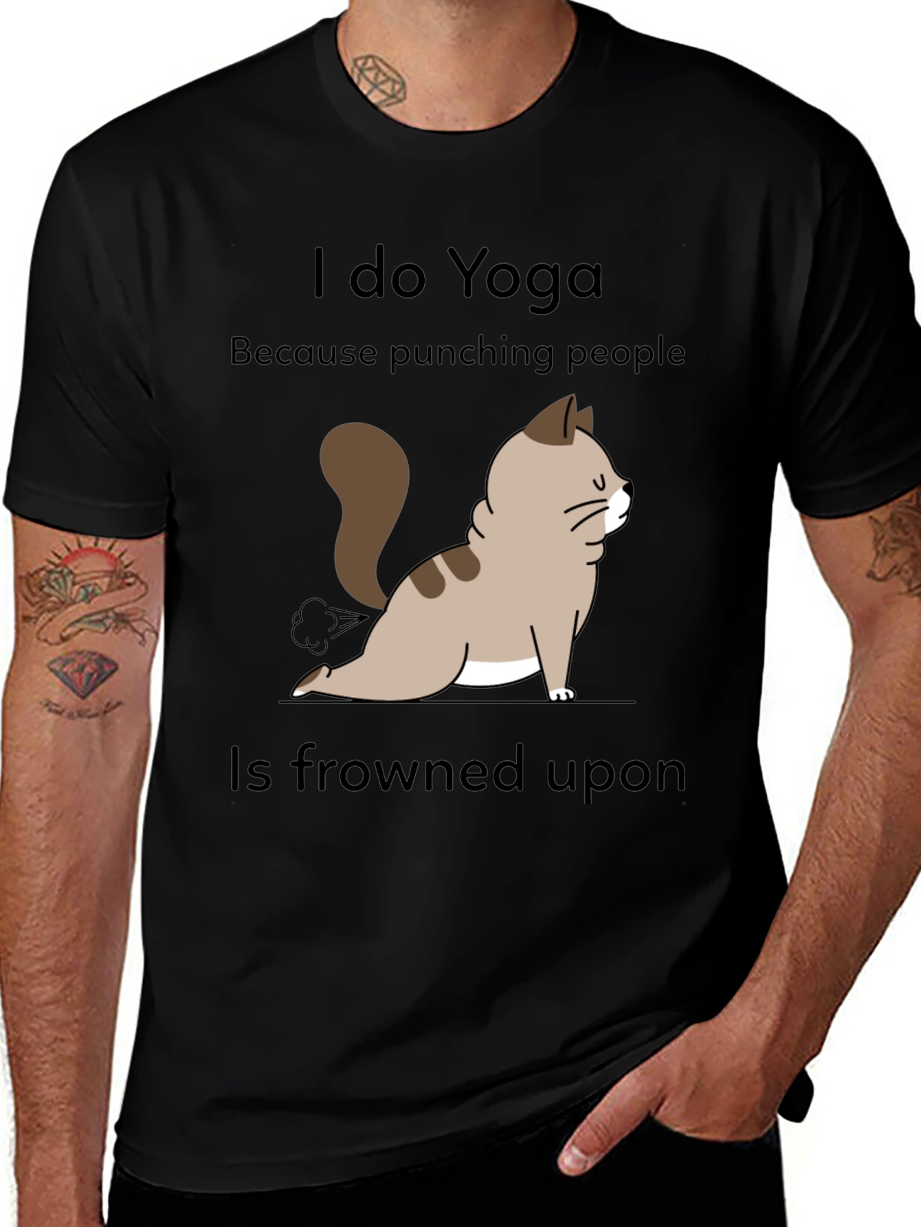 Variant 28 of Yoga Cat T-Shirt - Funny Exercise Tee
