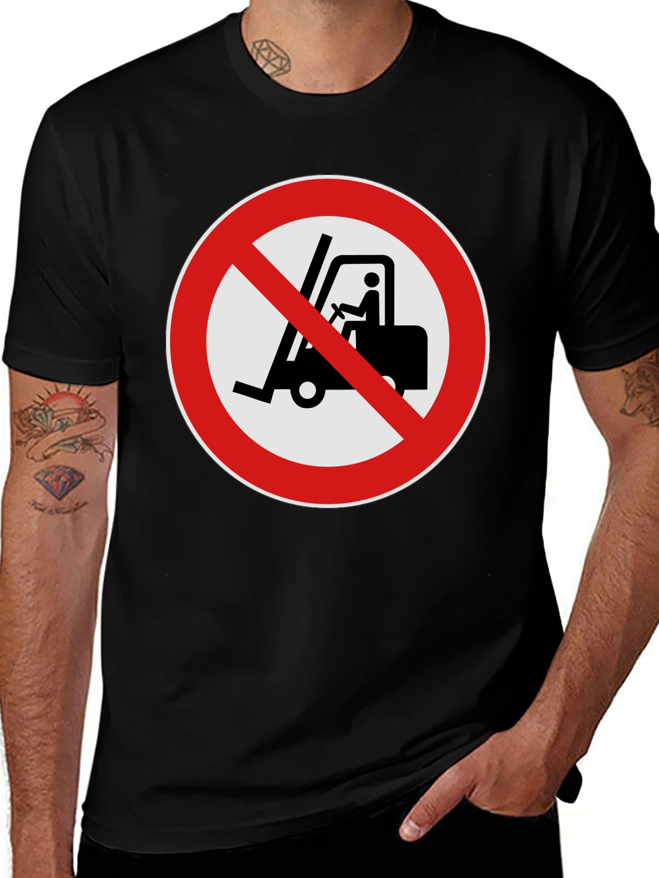Variant 27 of No Forklifts Allowed Black T-Shirt