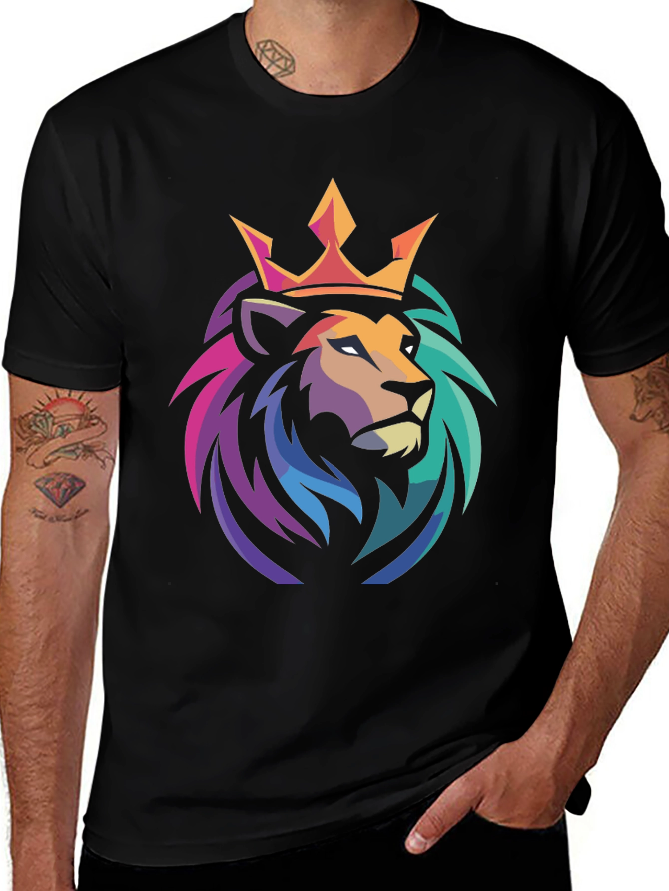 Variant 13 of Lion King Graphic Tee - Stylish Men's Black T-Shirt