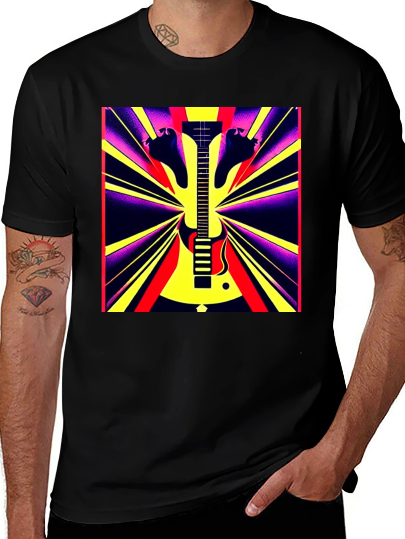 Variant 14 of Electric Guitar Graphic Tee - Retro Rock Style