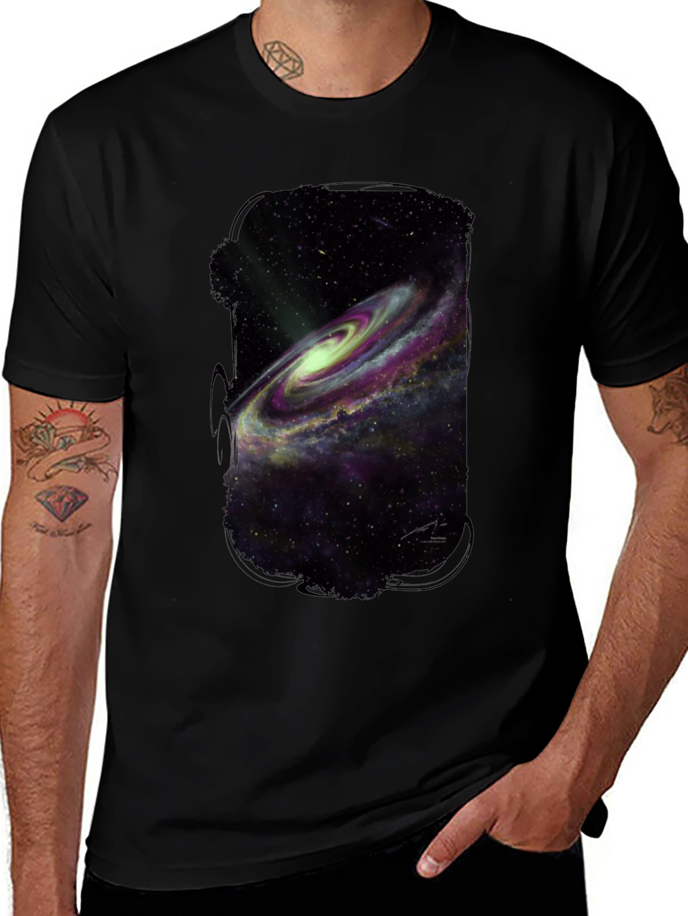 Variant 25 of Galaxy Print Black T-Shirt