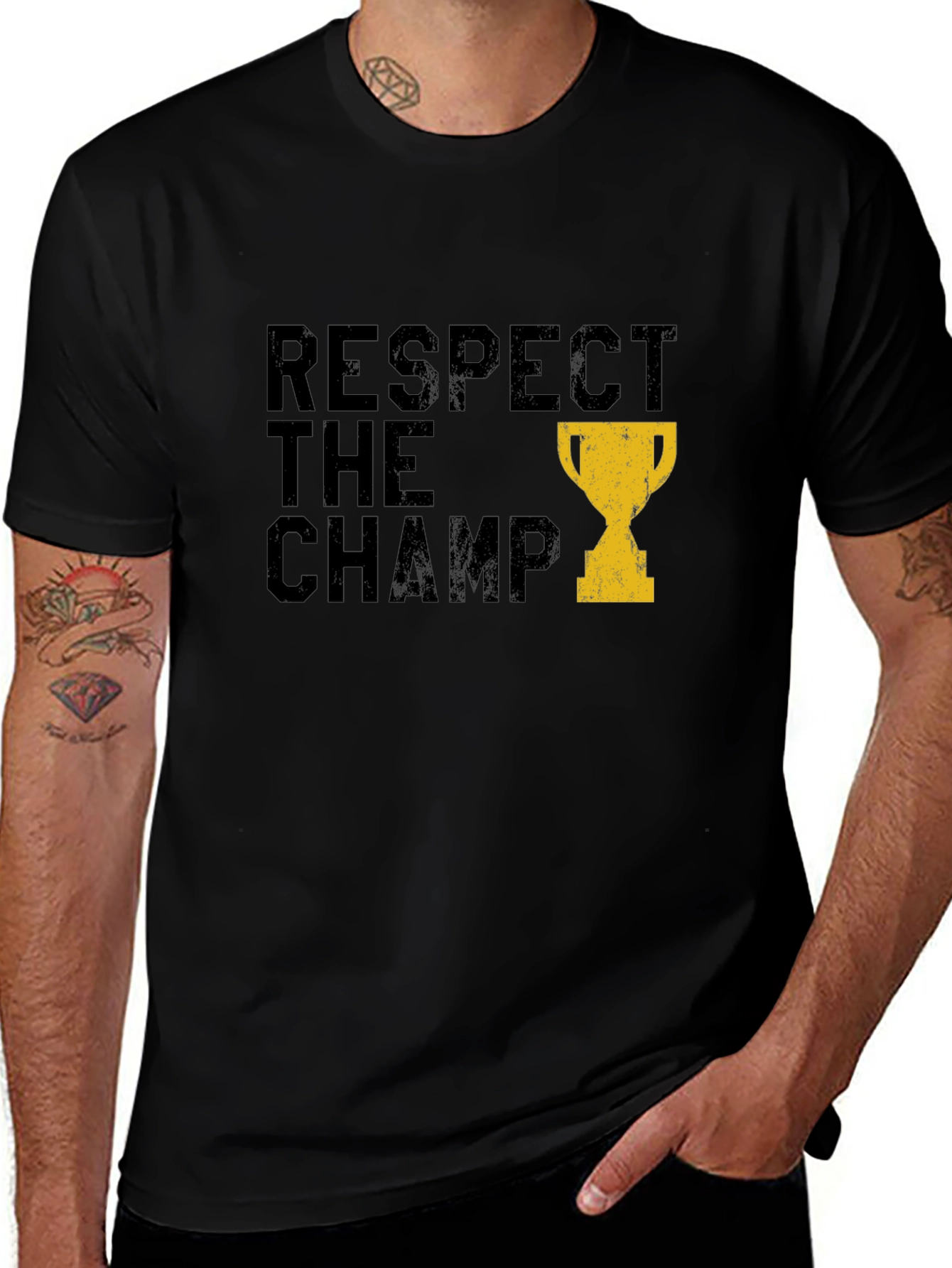 Respect the Champ Graphic Tee - Black