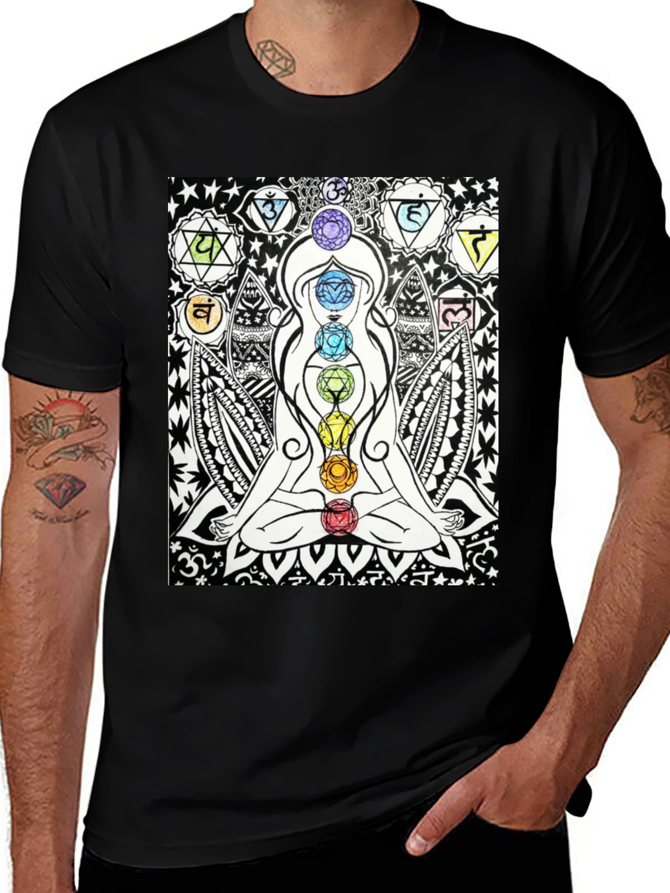 Variant 15 of Chakra Meditation Graphic T-Shirt - Spiritual Design