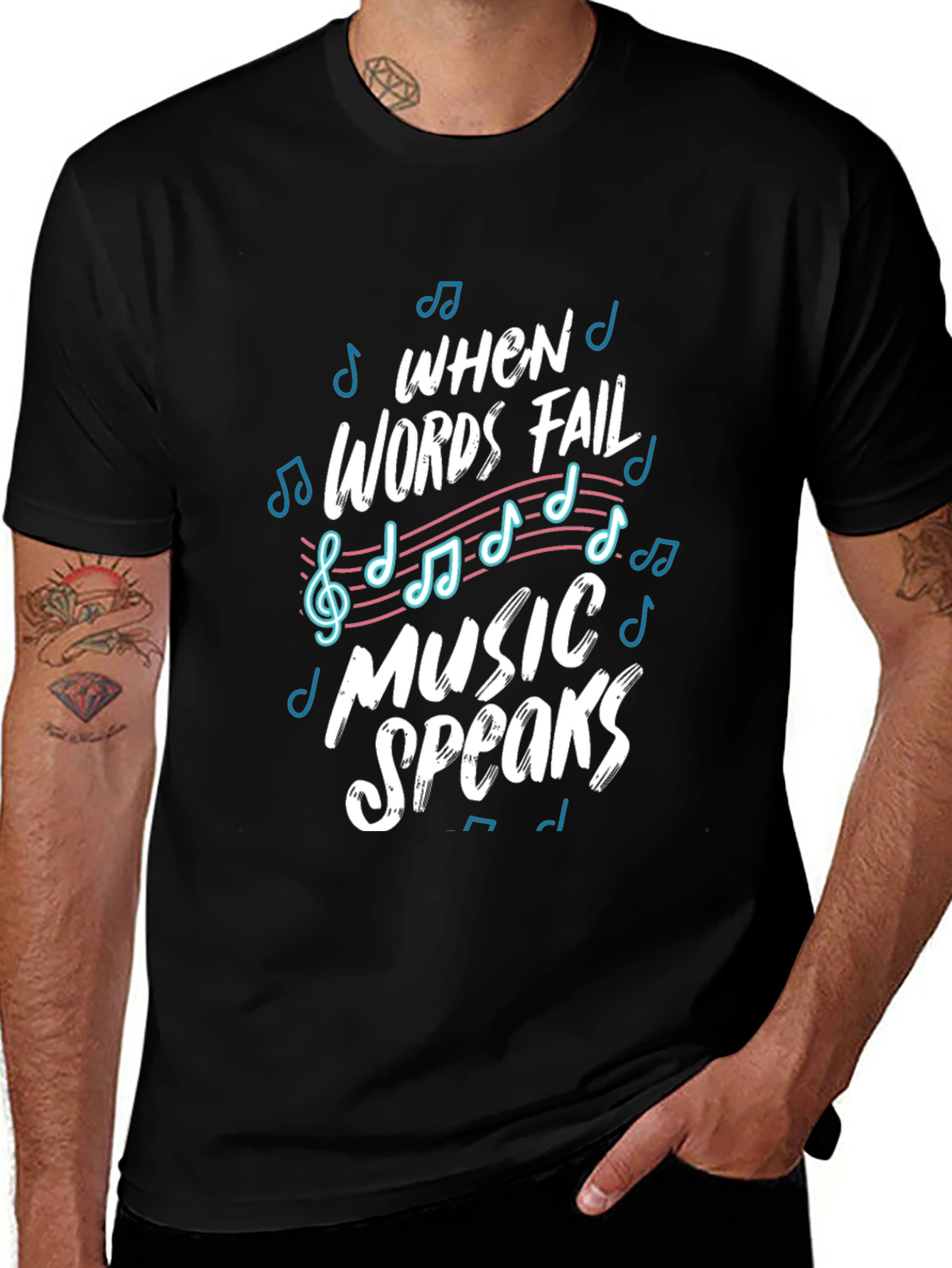 Variant 16 of Music Speaks Graphic Tee