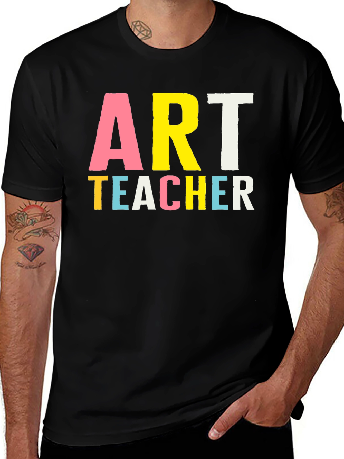 Variant 4 of Art Teacher Graphic T-Shirt - Colorful Design