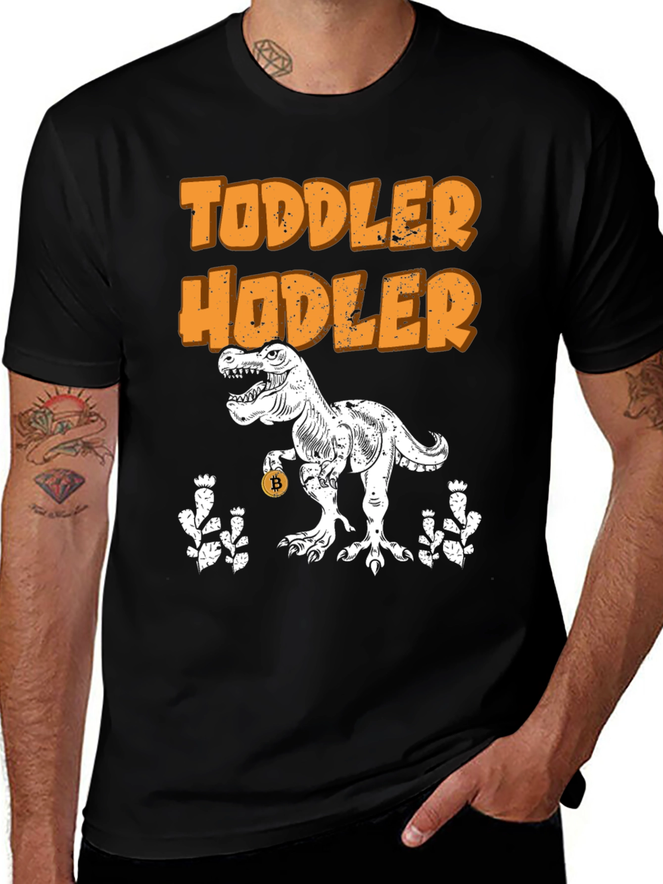Variant 16 of Toddler Hodler Dino Bitcoin T-Shirt