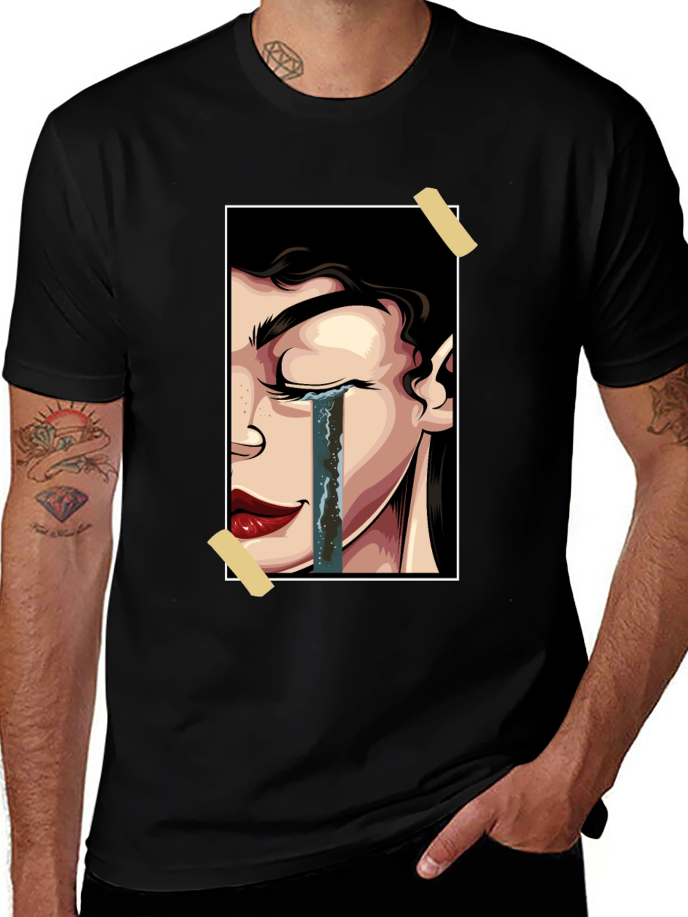 Variant 10 of Emotional Art Graphic Tee - Unisex Black T-Shirt