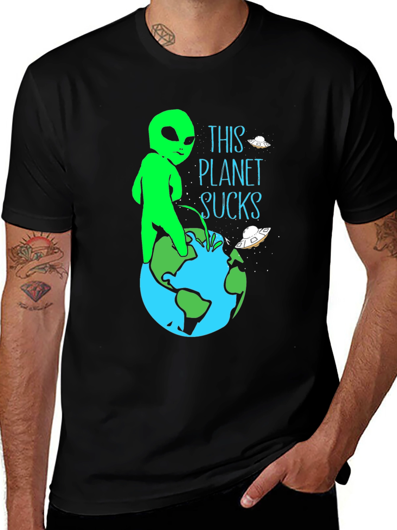 Variant 16 of This Planet Sucks Alien Graphic Tee