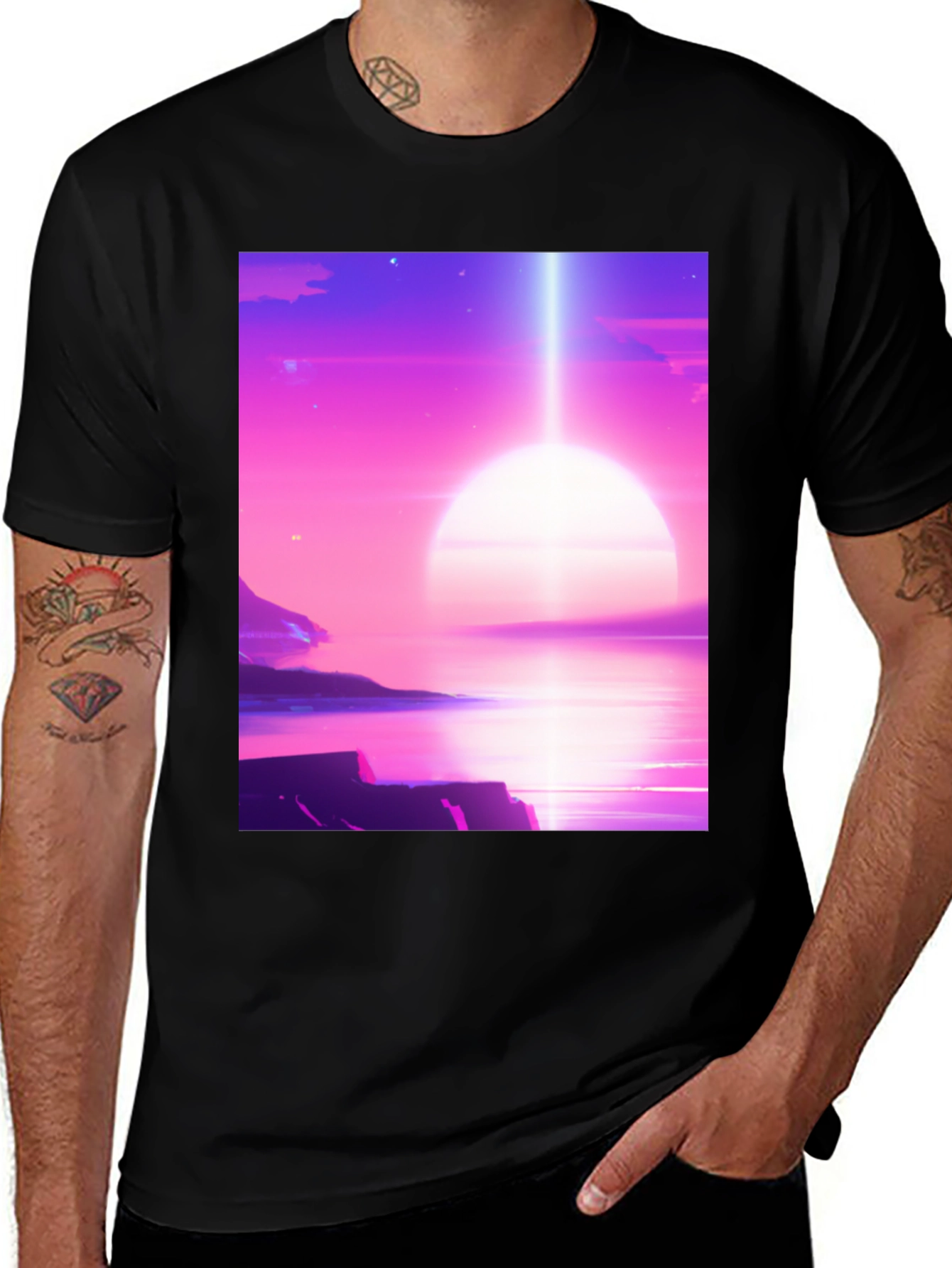 Variant 22 of Synthwave Sunset T-Shirt