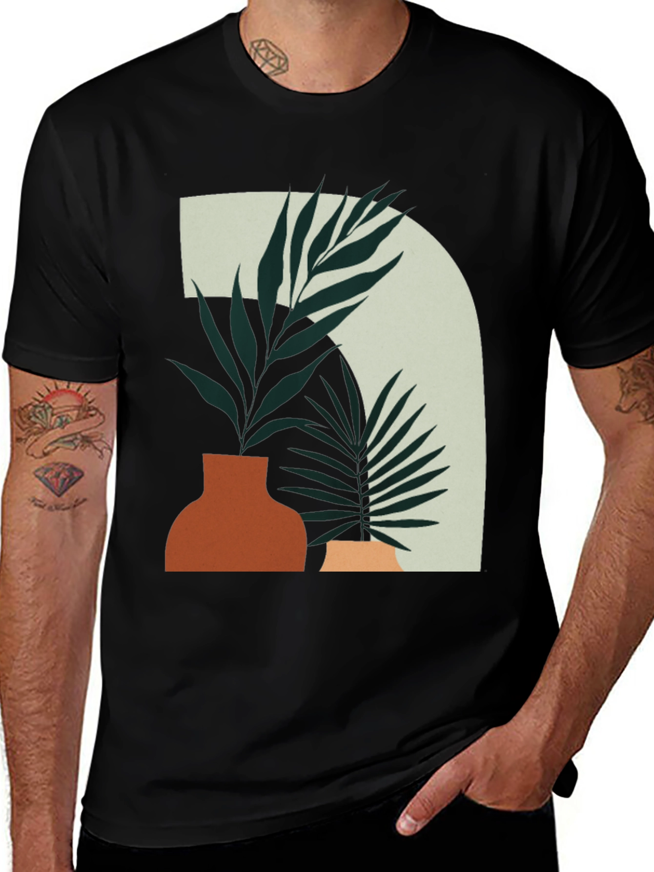 Variant 26 of Abstract Botanical Tee - Modern Graphic T-Shirt