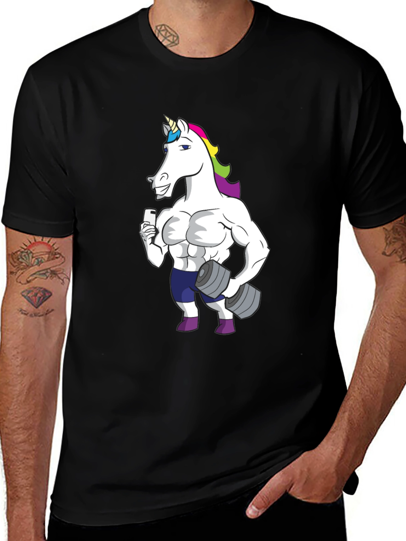 Black Unicorn Gym Workout T-Shirt - Black main image