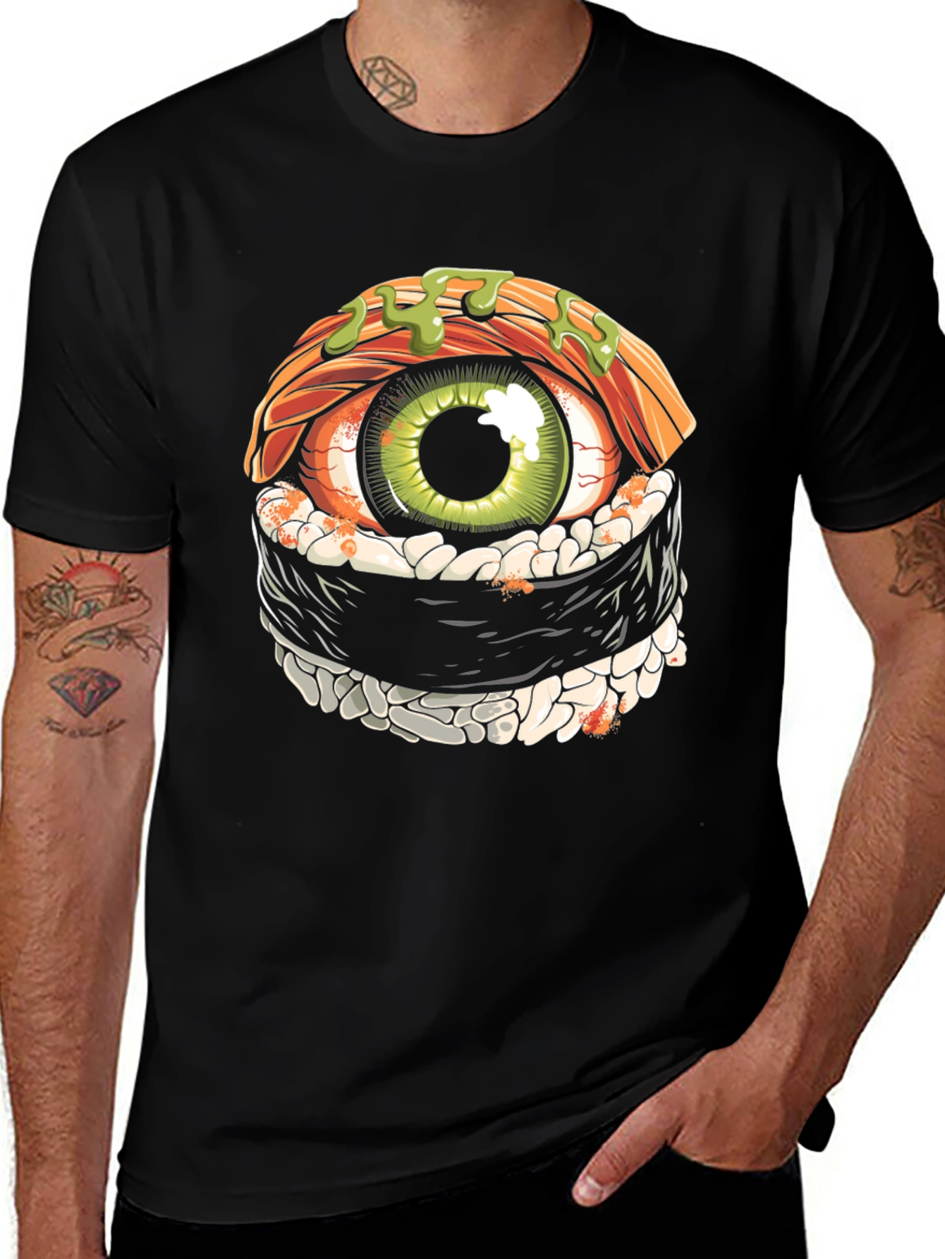Variant 18 of Sushi Eye Graphic Tee - Unique Food Art T-Shirt