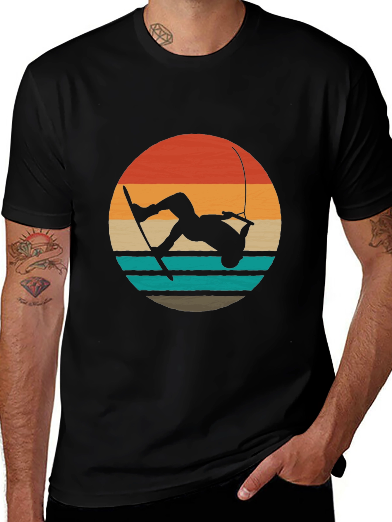 Variant 16 of Wakeboard Retro Sunset T-Shirt