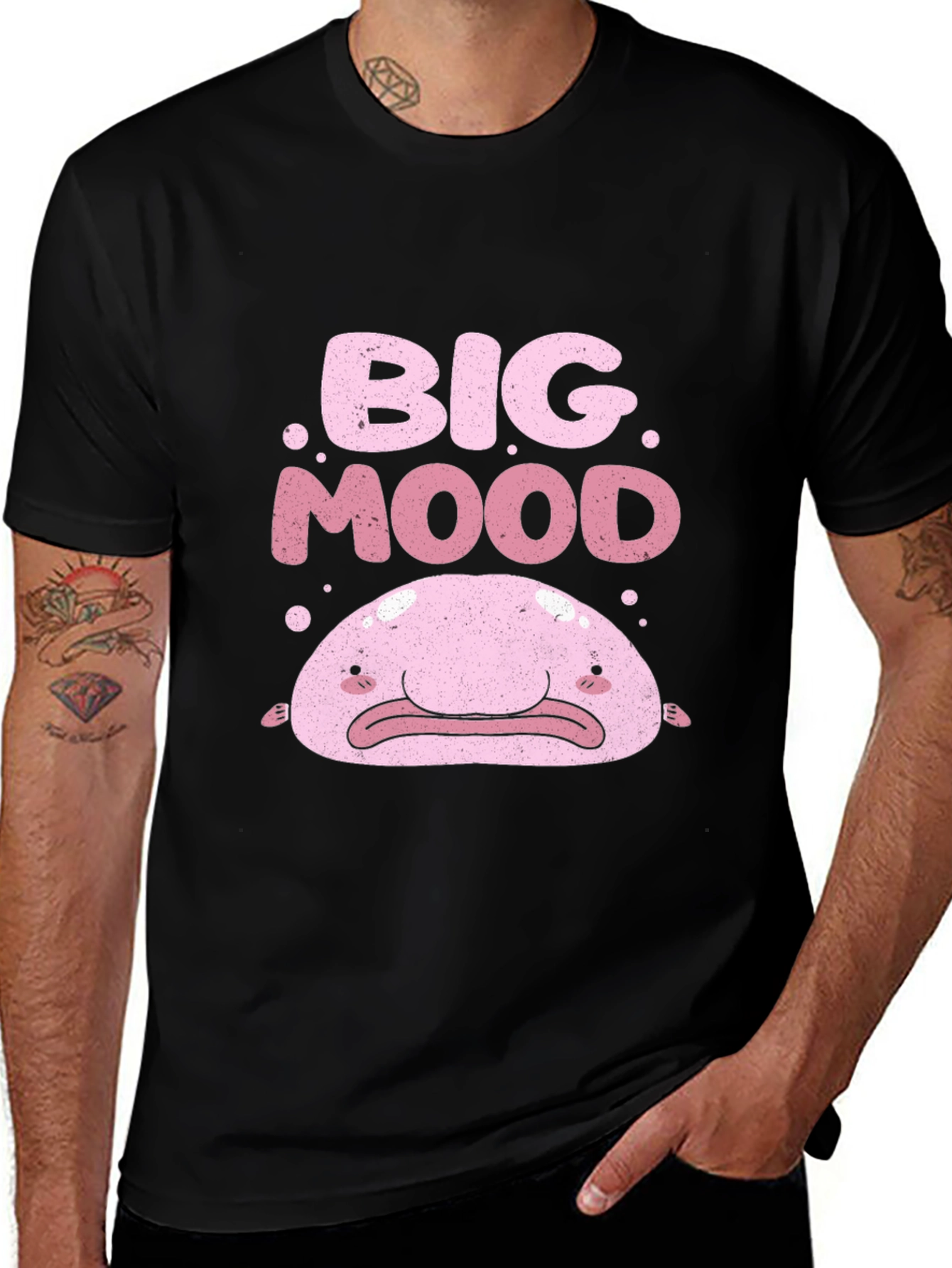 Variant 29 of Big Mood Blobfish Graphic Tee - Black T-Shirt